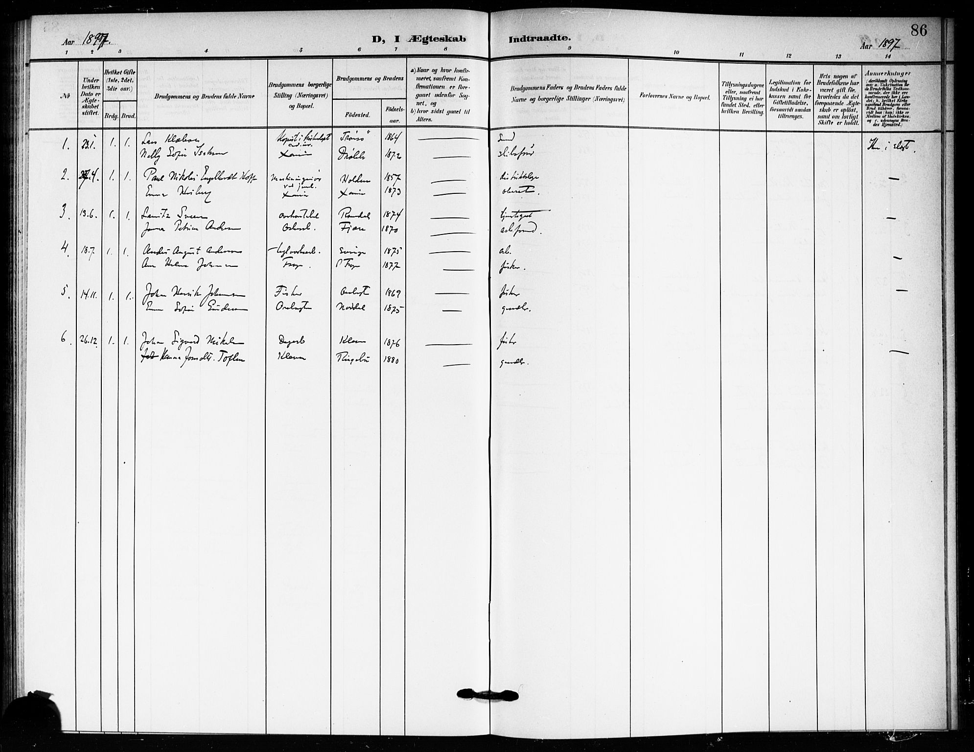 Drøbak prestekontor Kirkebøker, AV/SAO-A-10142a/F/Fc/L0001: Parish register (official) no. III 1, 1871-1900, p. 86