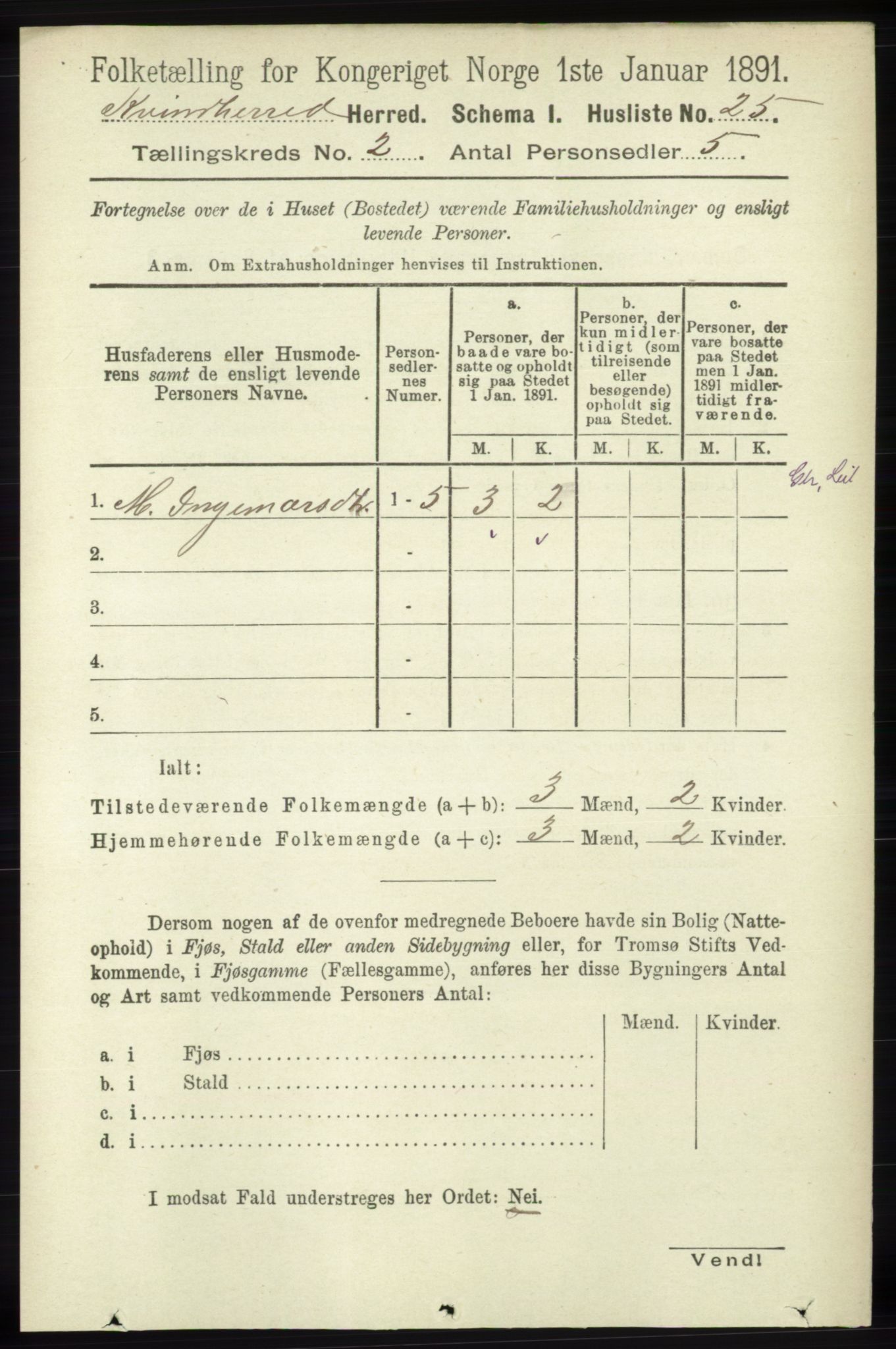 RA, 1891 census for 1224 Kvinnherad, 1891, p. 617