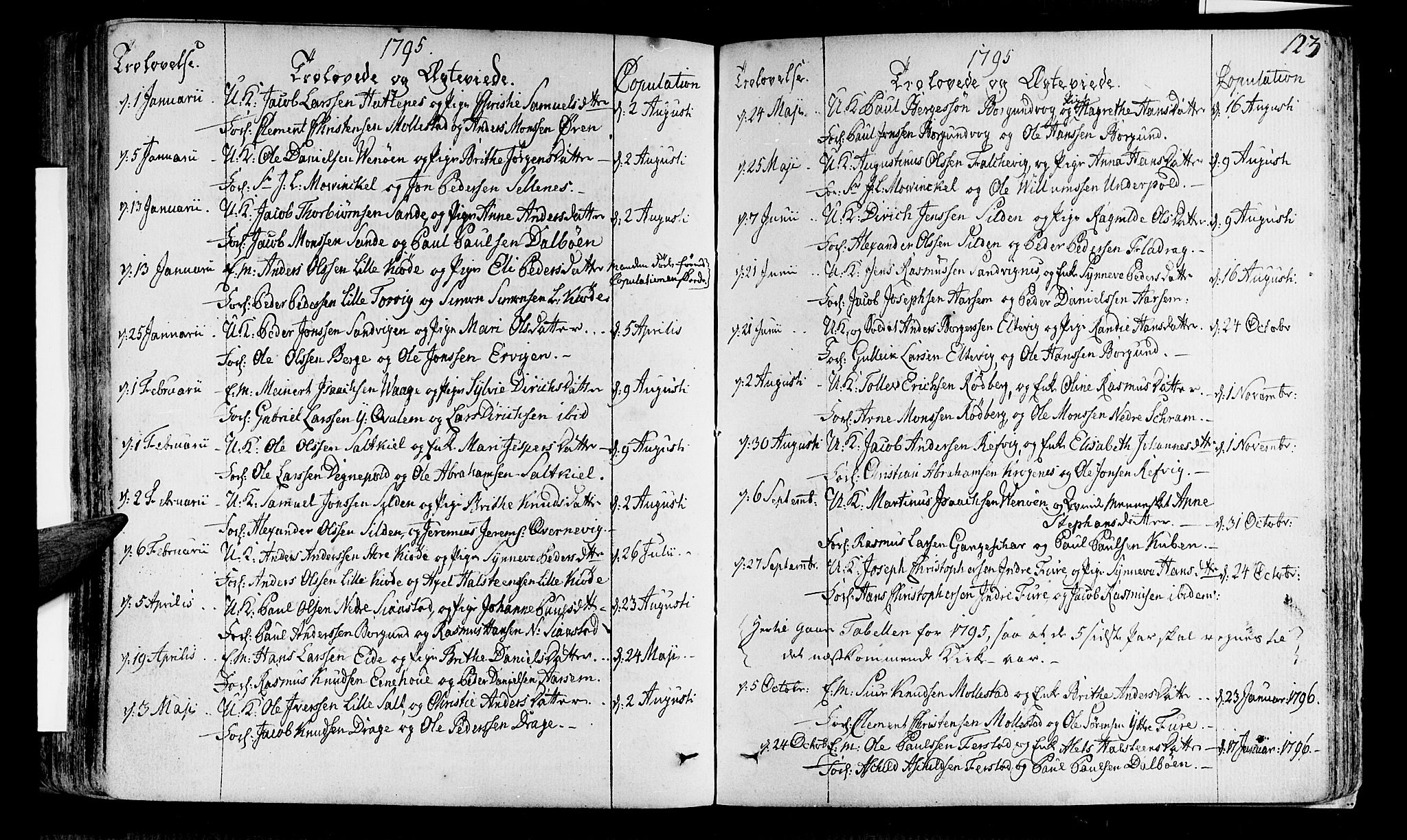 Selje sokneprestembete, SAB/A-99938/H/Ha/Haa/Haaa: Parish register (official) no. A 6, 1782-1806, p. 123