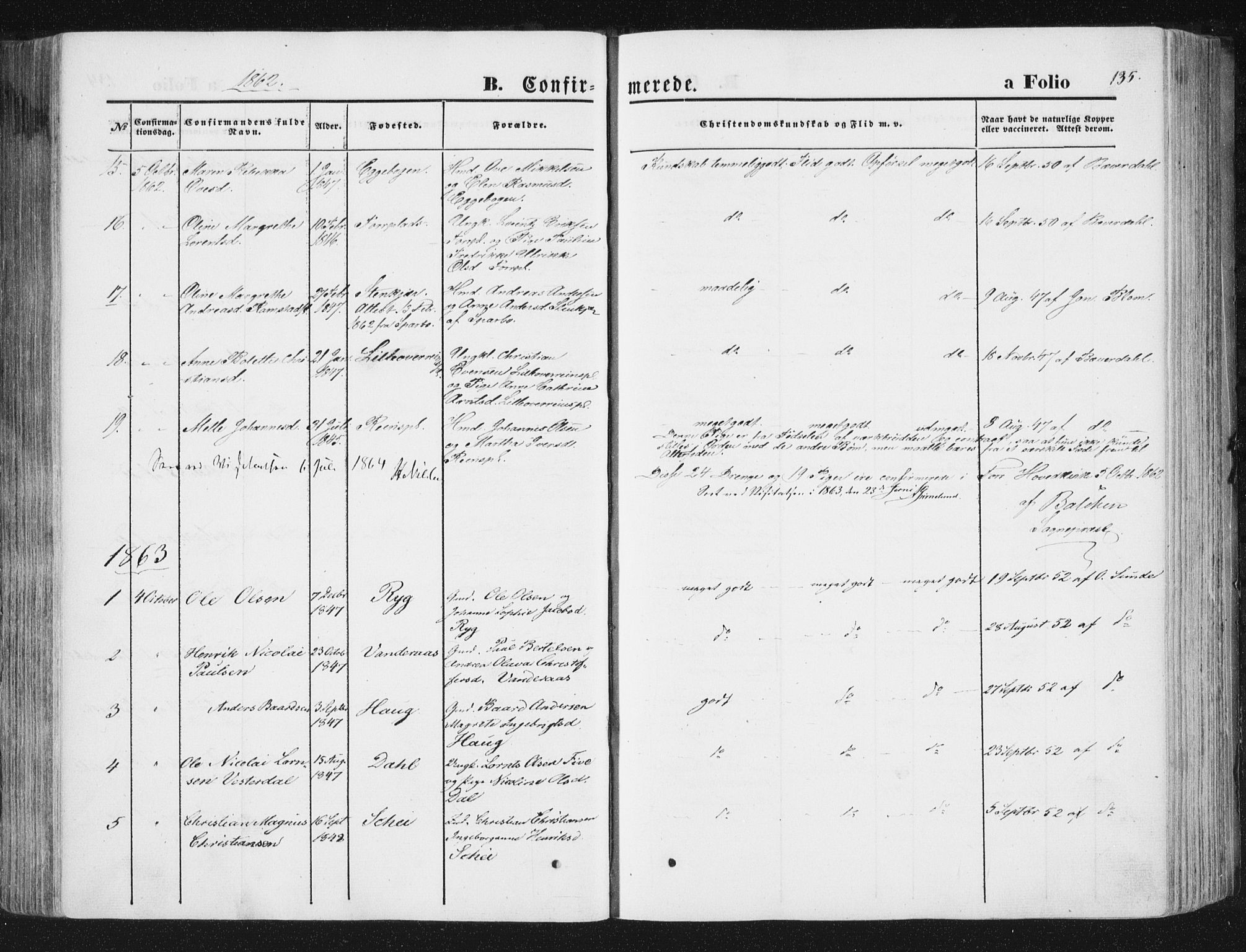 Ministerialprotokoller, klokkerbøker og fødselsregistre - Nord-Trøndelag, SAT/A-1458/746/L0447: Parish register (official) no. 746A06, 1860-1877, p. 135