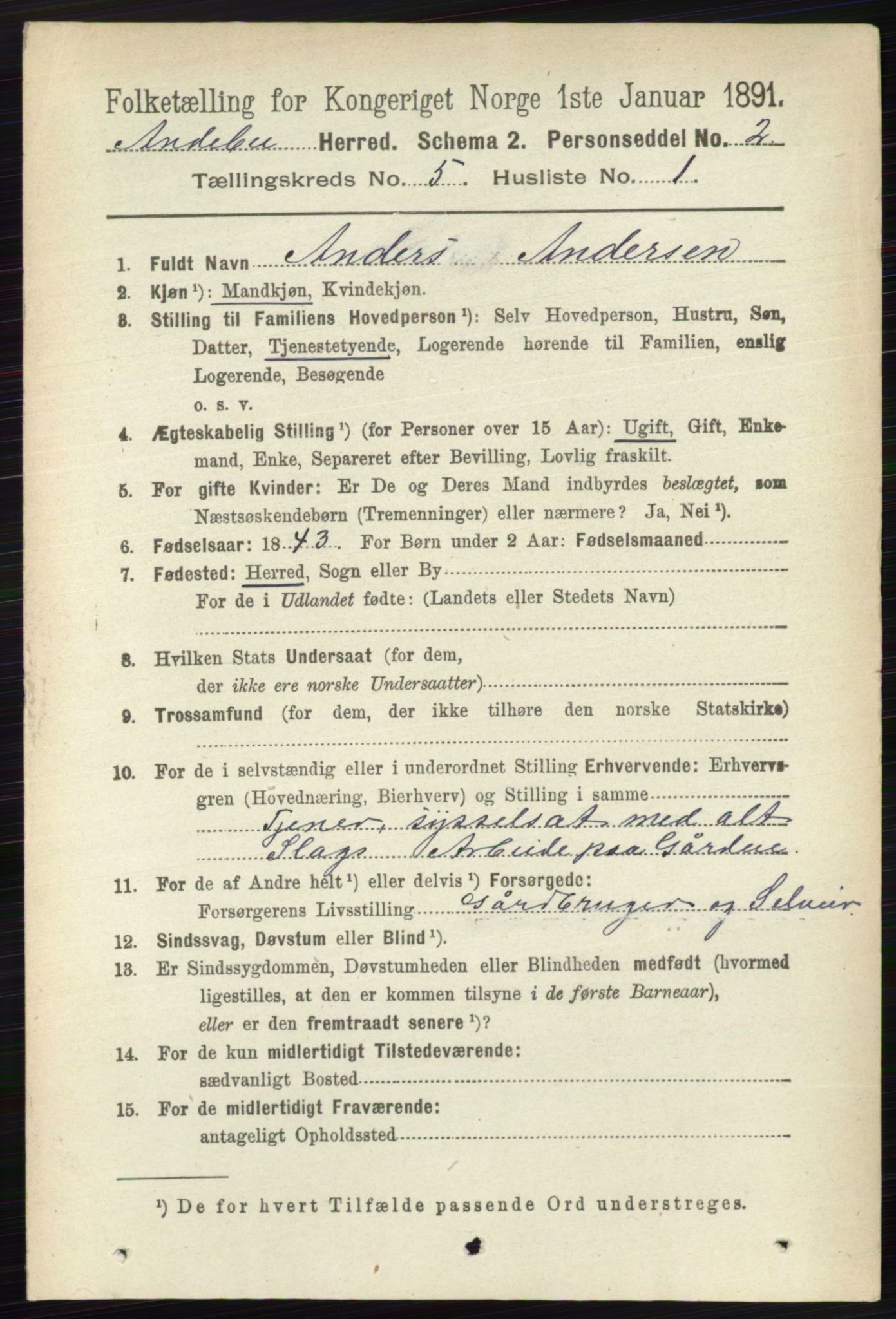 RA, 1891 census for 0719 Andebu, 1891, p. 2655