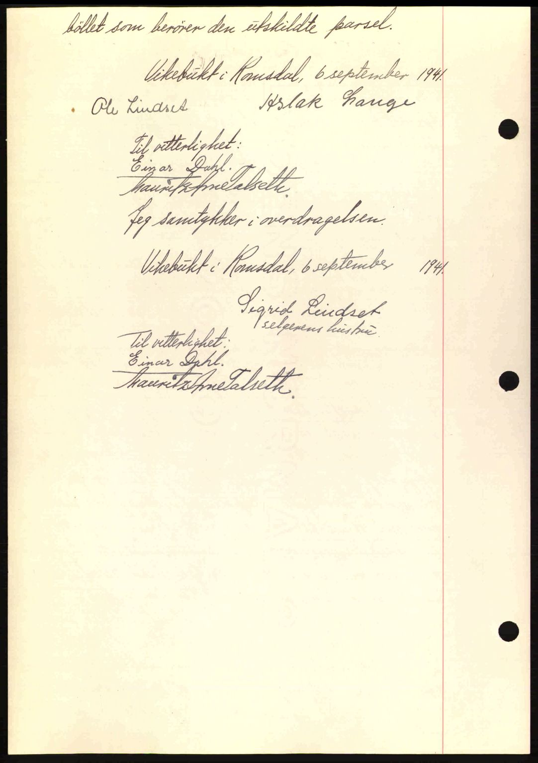 Romsdal sorenskriveri, AV/SAT-A-4149/1/2/2C: Mortgage book no. A11, 1941-1942, Diary no: : 2361/1941