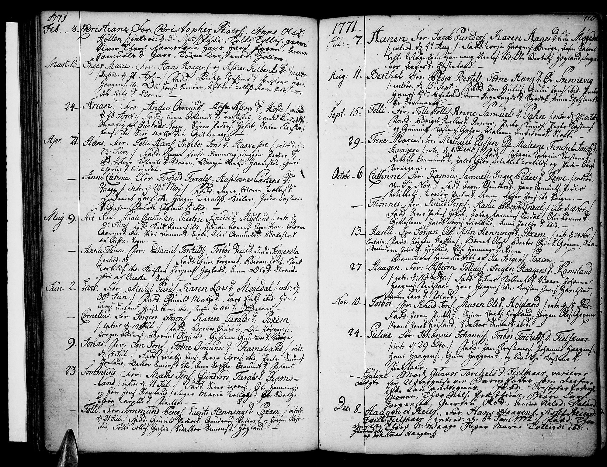 Sør-Audnedal sokneprestkontor, AV/SAK-1111-0039/F/Fa/Fab/L0002: Parish register (official) no. A 2 /2, 1770-1804, p. 110