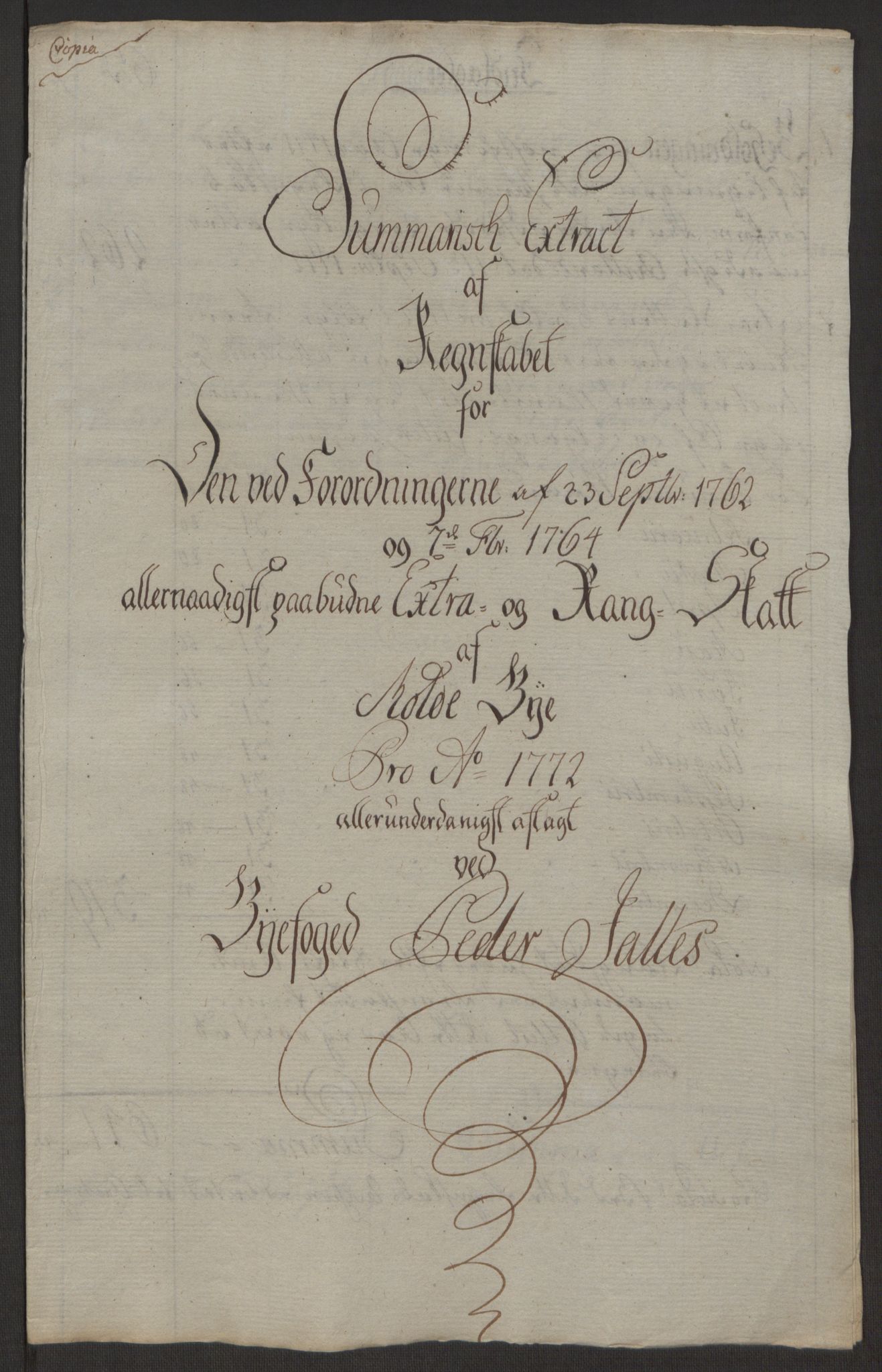 Rentekammeret inntil 1814, Reviderte regnskaper, Byregnskaper, AV/RA-EA-4066/R/Rq/L0487/0004: [Q1] Kontribusjonsregnskap / Ekstraskatt, 1762-1772, p. 214