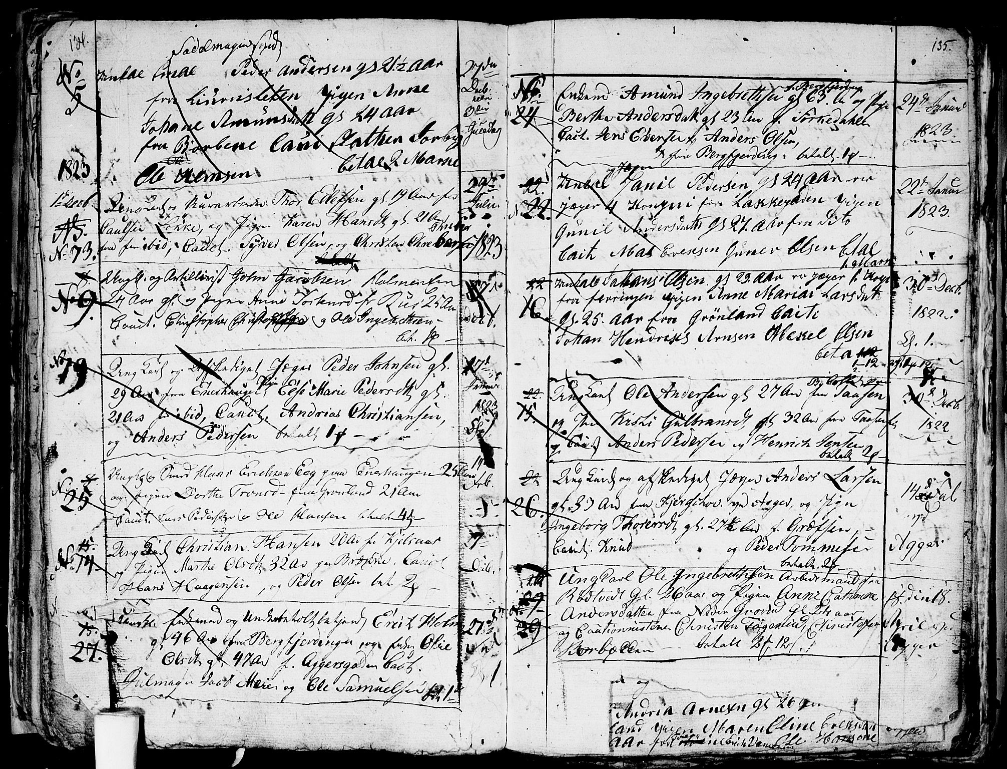 Aker prestekontor kirkebøker, SAO/A-10861/G/L0001: Parish register (copy) no. 1, 1796-1826, p. 134-135