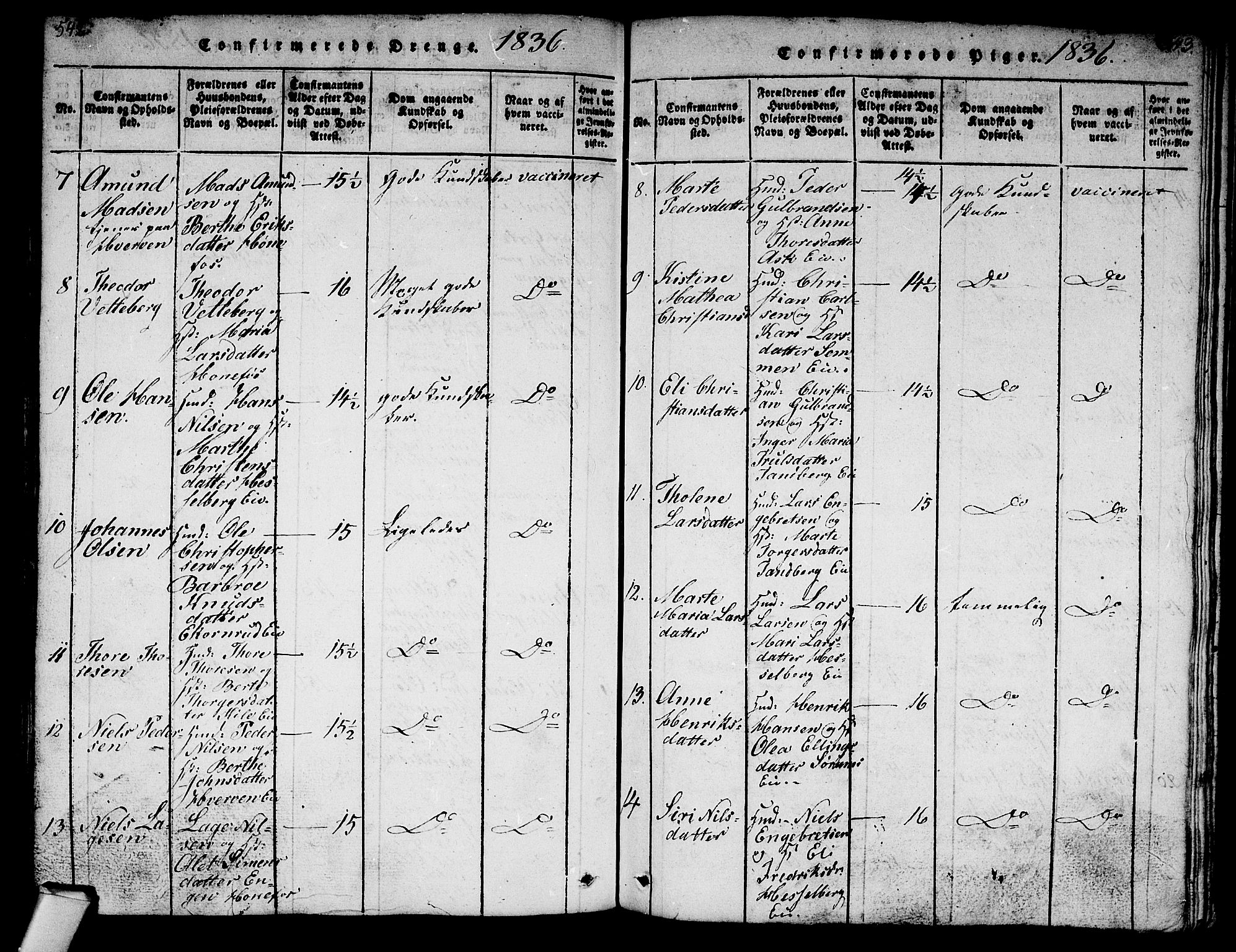 Norderhov kirkebøker, AV/SAKO-A-237/G/Ga/L0003: Parish register (copy) no. I 3 /1, 1814-1876, p. 542-543