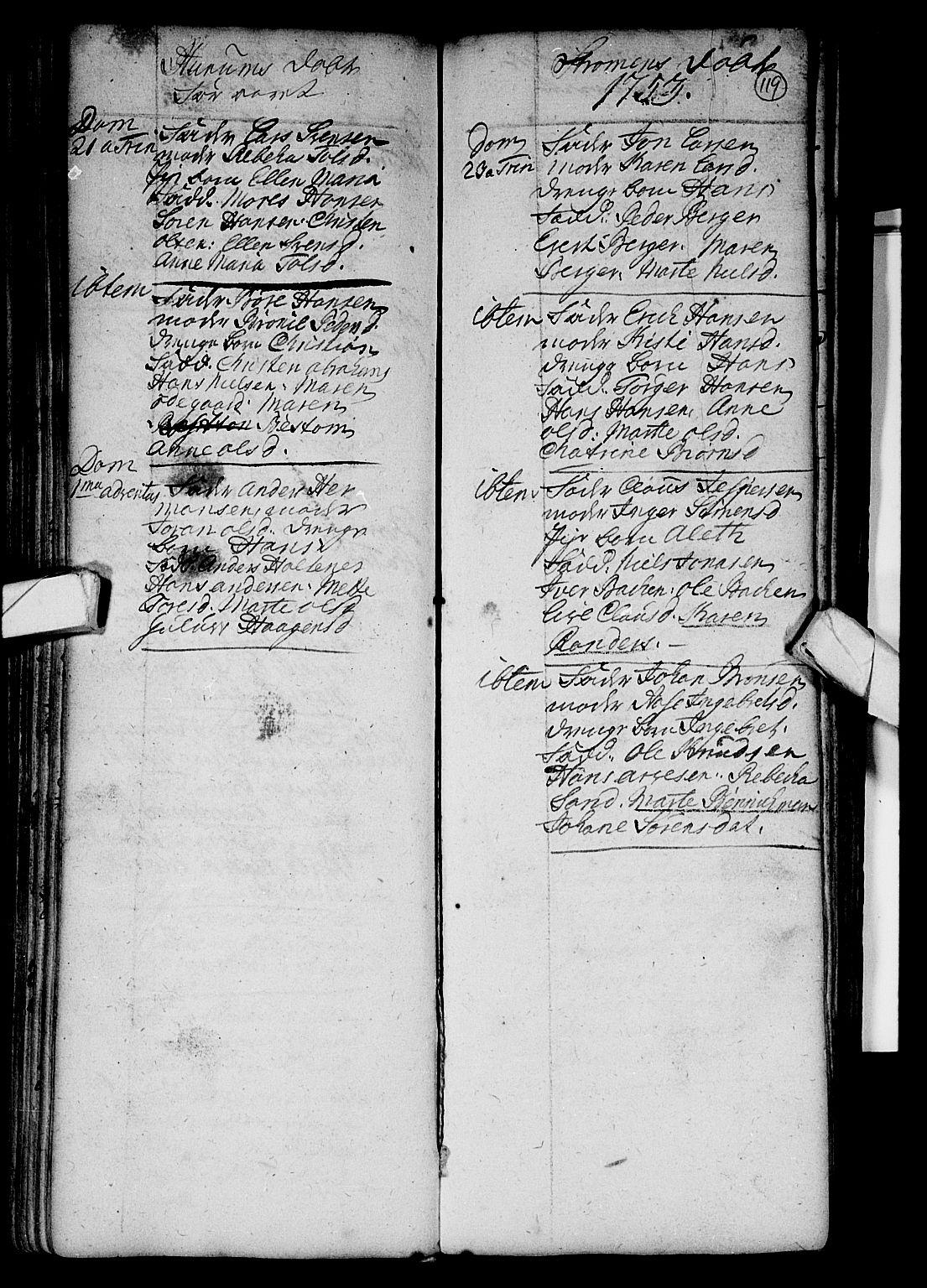 Hurum kirkebøker, AV/SAKO-A-229/F/Fa/L0002: Parish register (official) no. 2, 1733-1757, p. 119