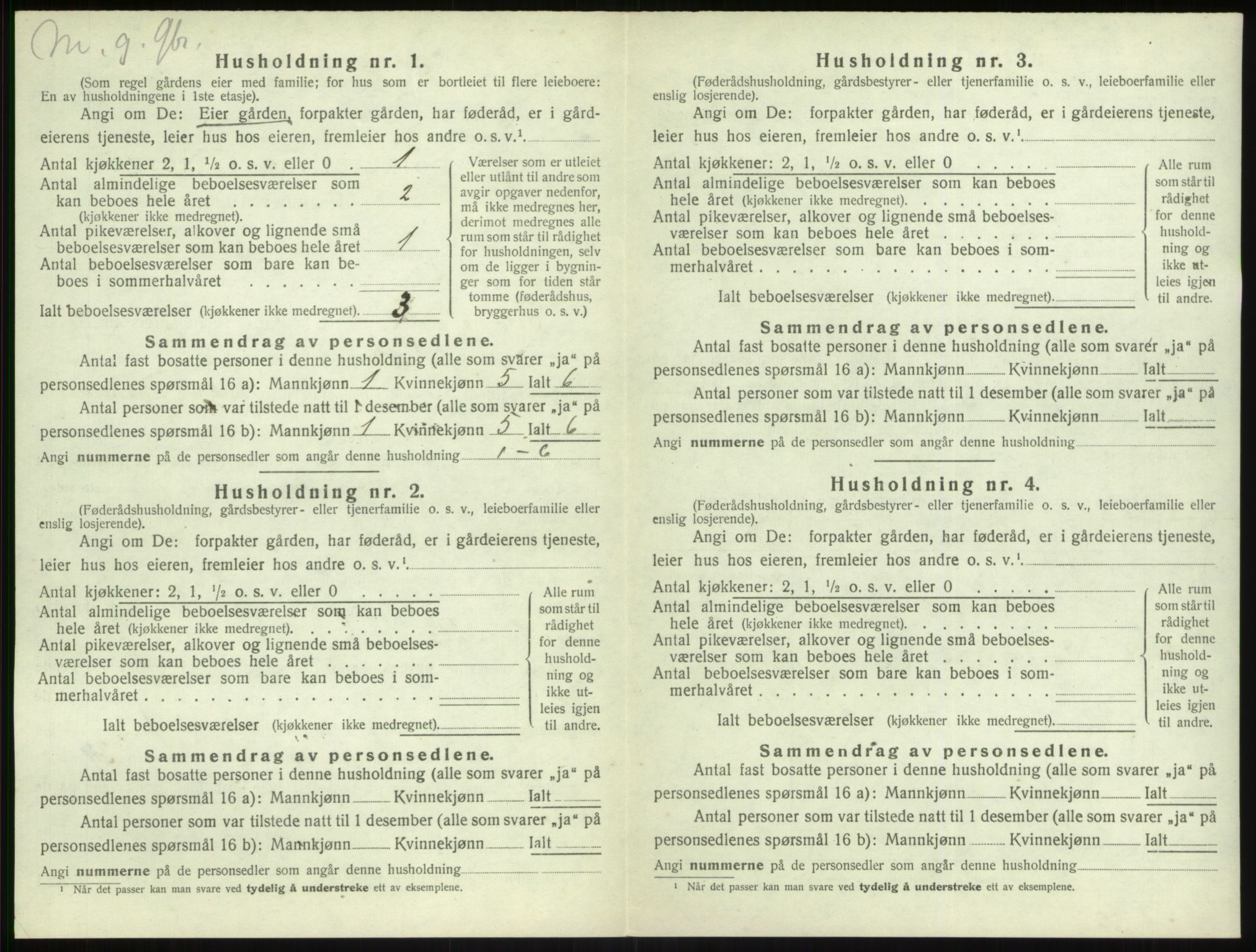 SAB, 1920 census for Vik, 1920, p. 770