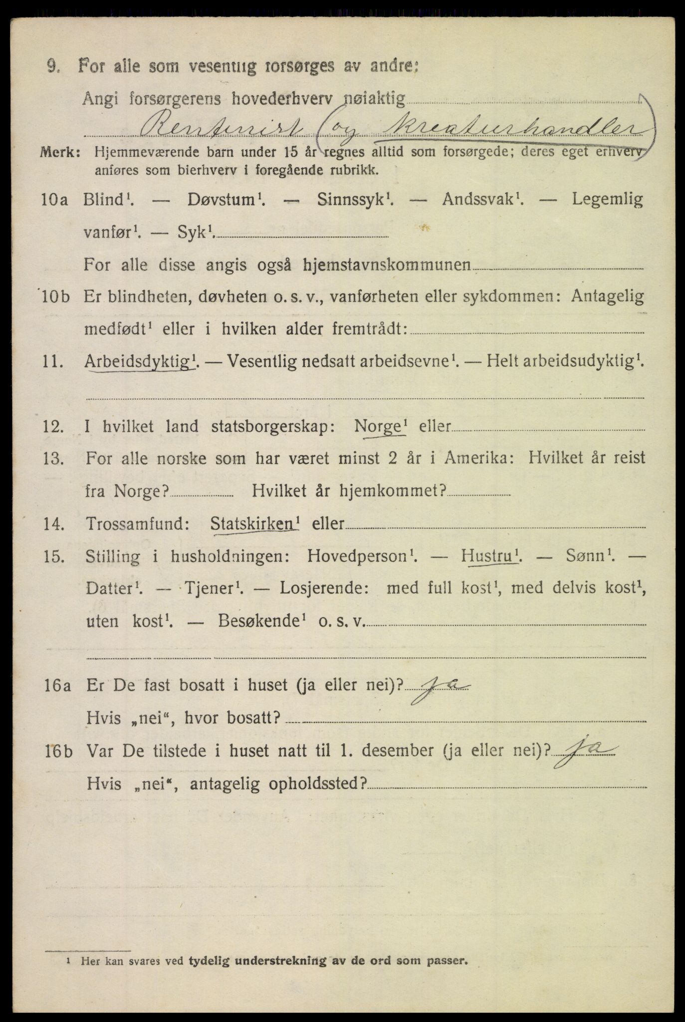 SAH, 1920 census for Etnedal, 1920, p. 1053