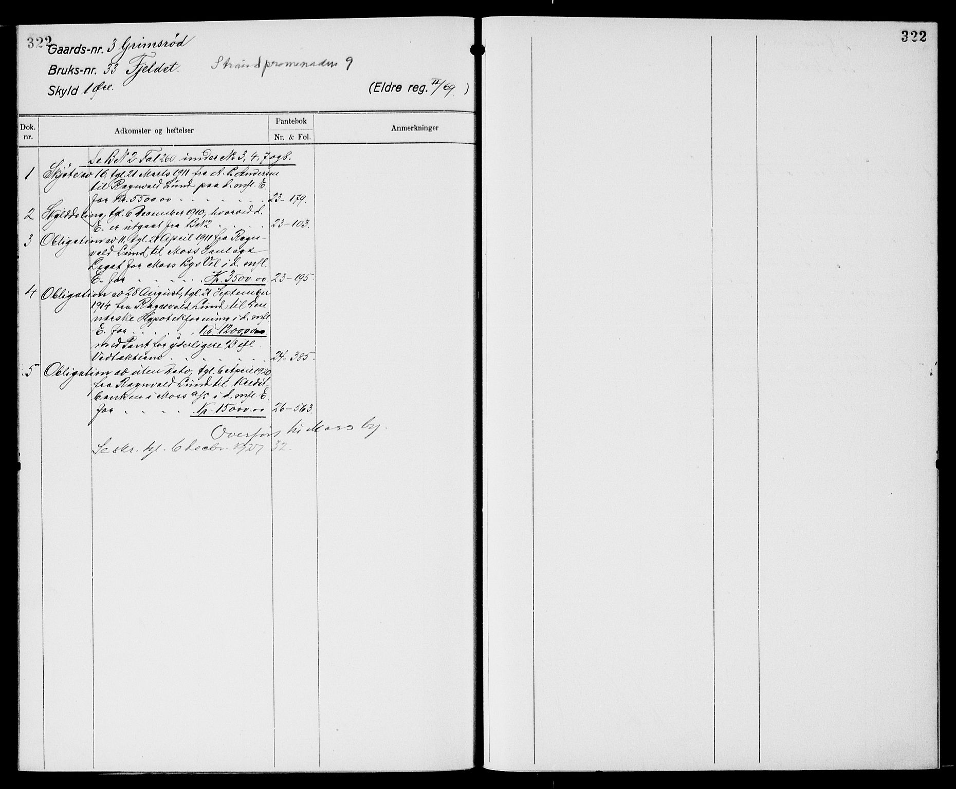 Moss sorenskriveri, AV/SAO-A-10168: Mortgage register no. XI 2, 1836-1960, p. 322