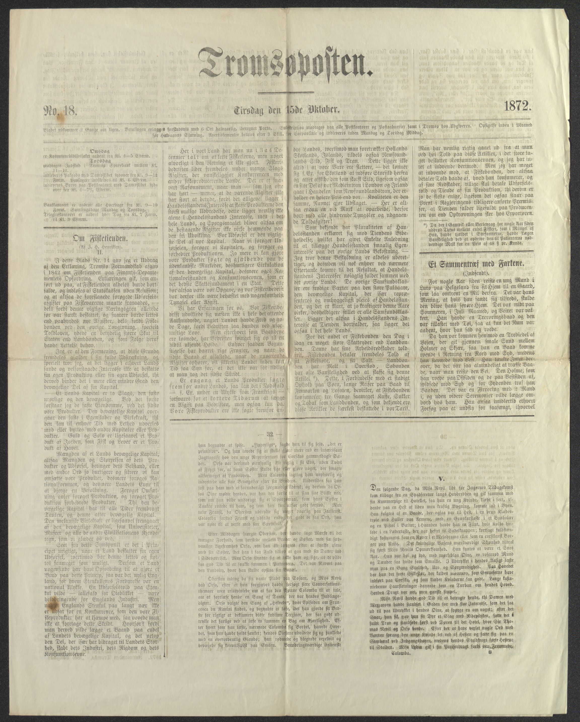 Tromsø Museum, AV/SATØ-S-0162/D/Db/L0032: Journalsaker og innkomne brev, 1872-1878, p. 36