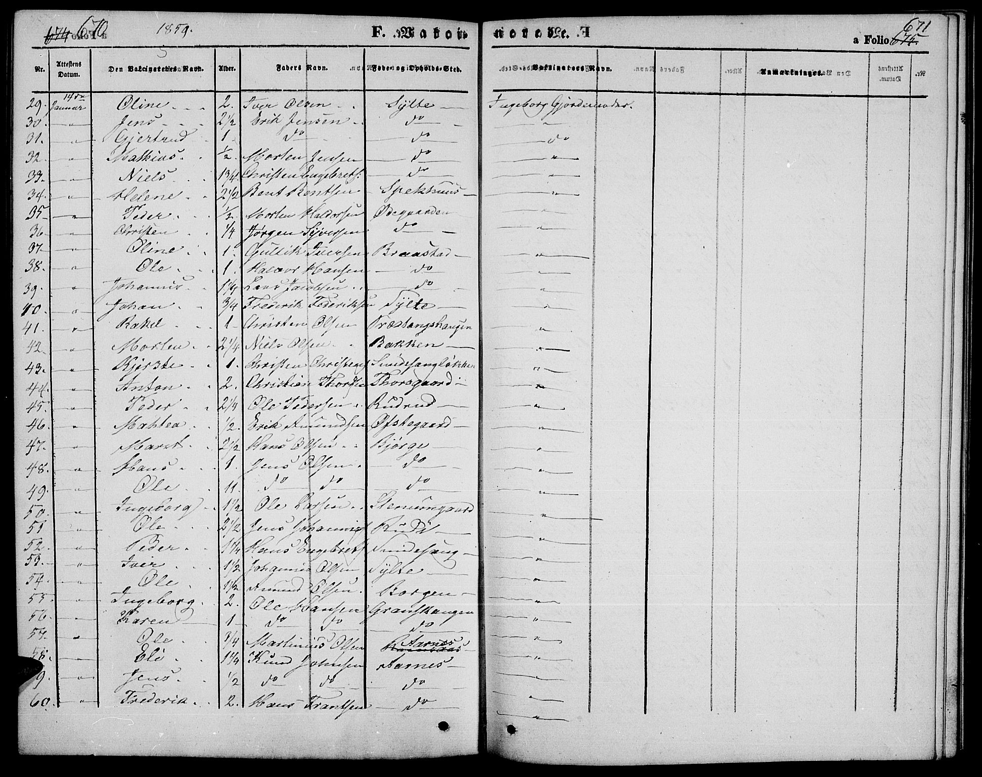 Ringebu prestekontor, SAH/PREST-082/H/Ha/Hab/L0003: Parish register (copy) no. 3, 1854-1866, p. 670-671