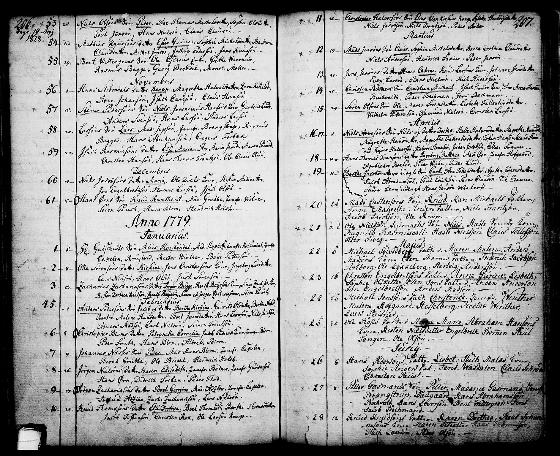 Skien kirkebøker, AV/SAKO-A-302/F/Fa/L0003: Parish register (official) no. 3, 1755-1791, p. 206-207