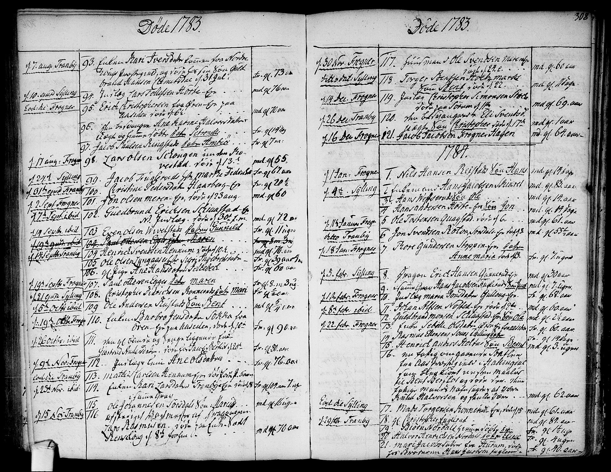 Lier kirkebøker, AV/SAKO-A-230/F/Fa/L0006: Parish register (official) no. I 6, 1777-1794, p. 307-308