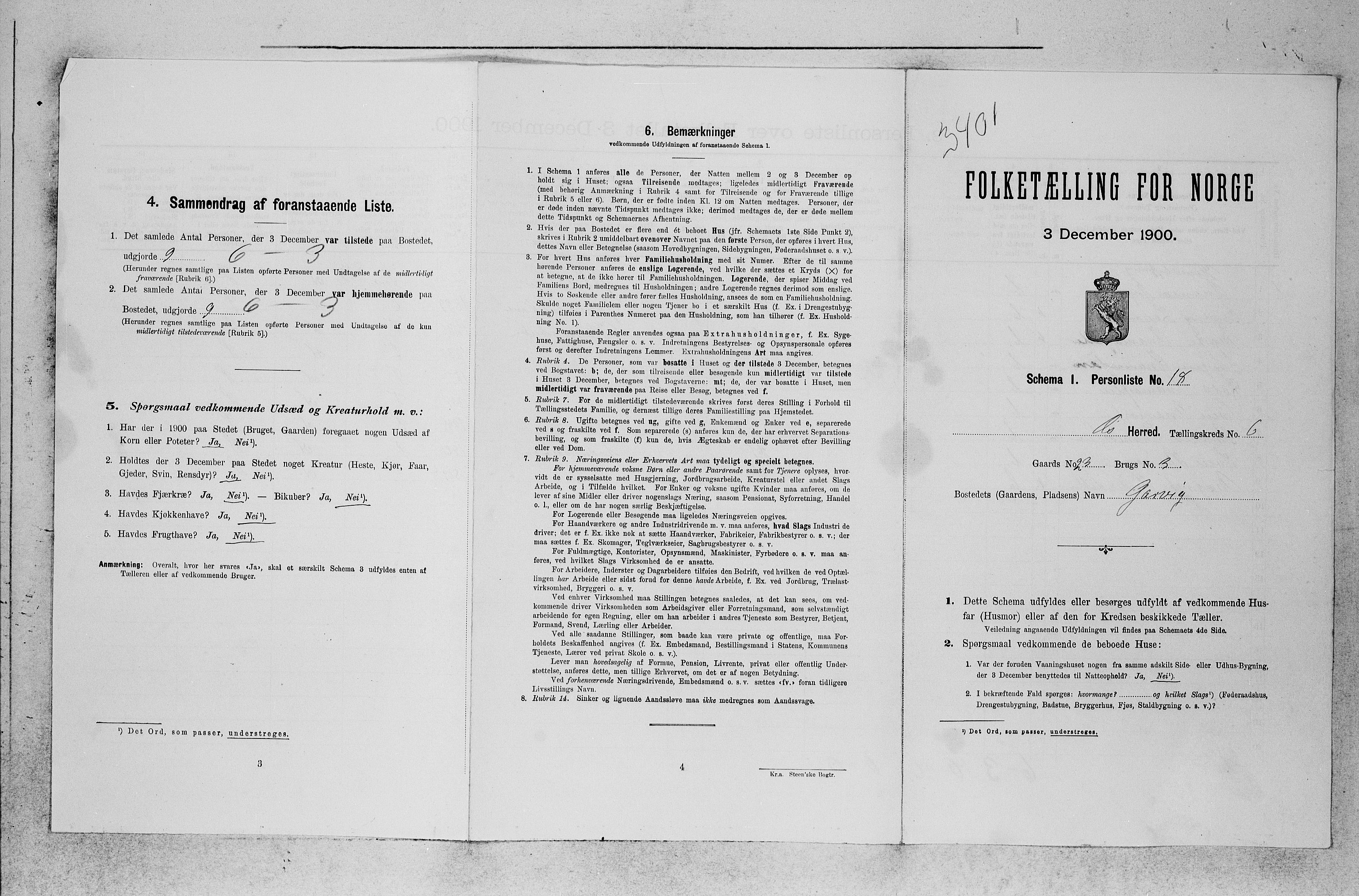 SAB, 1900 census for Os, 1900, p. 475