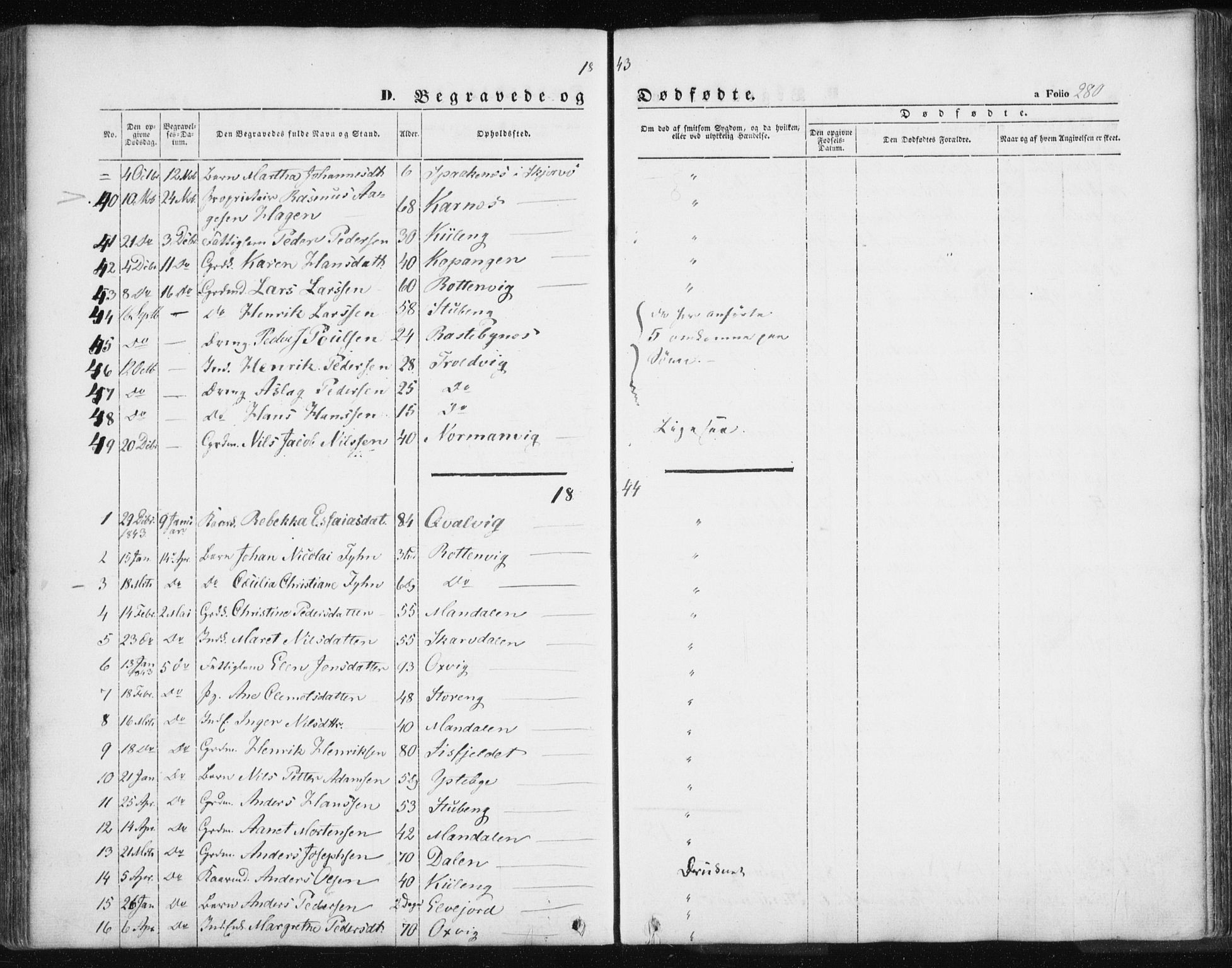 Lyngen sokneprestembete, SATØ/S-1289/H/He/Hea/L0004kirke: Parish register (official) no. 4, 1839-1858, p. 280