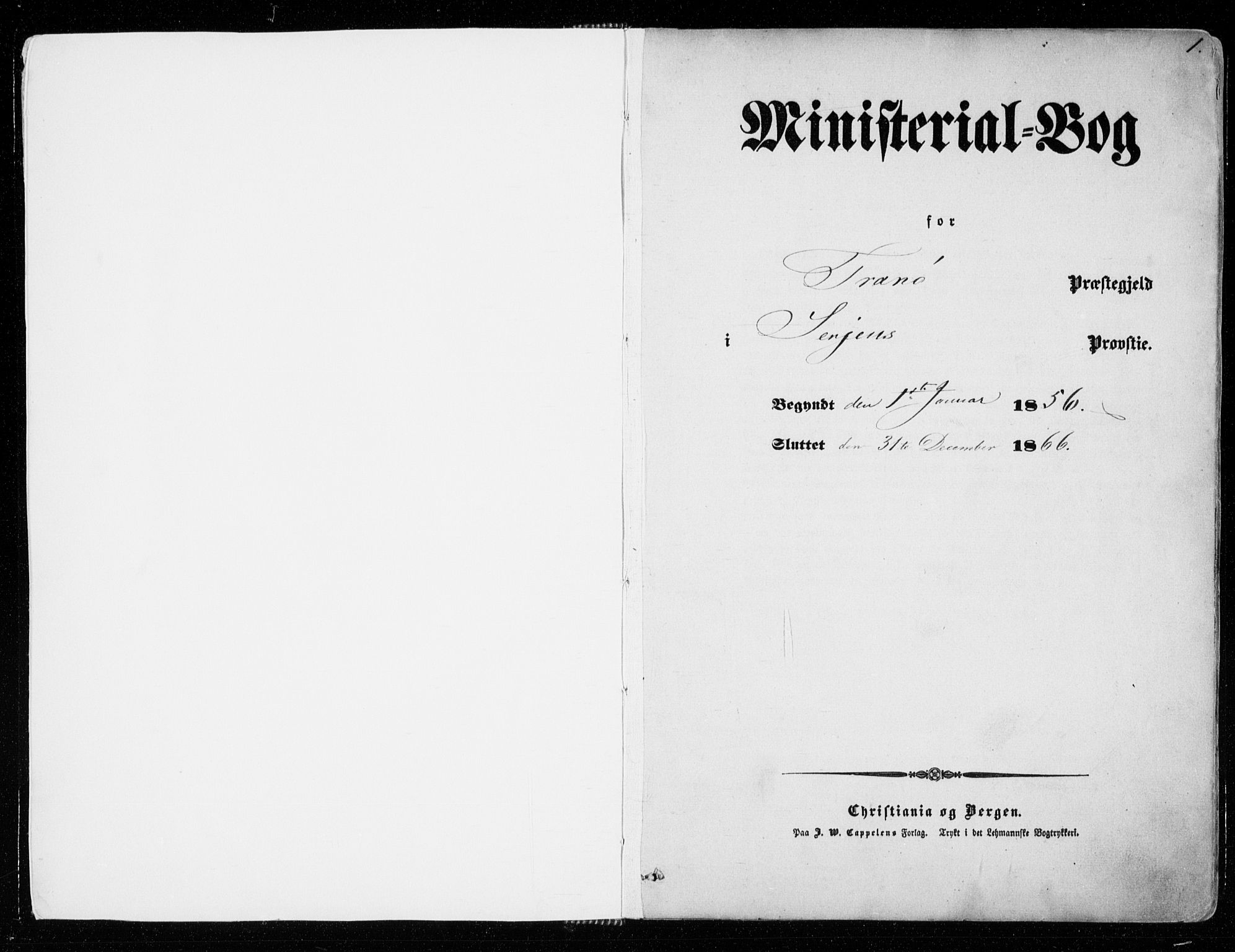 Tranøy sokneprestkontor, SATØ/S-1313/I/Ia/Iaa/L0007kirke: Parish register (official) no. 7, 1856-1866, p. 1