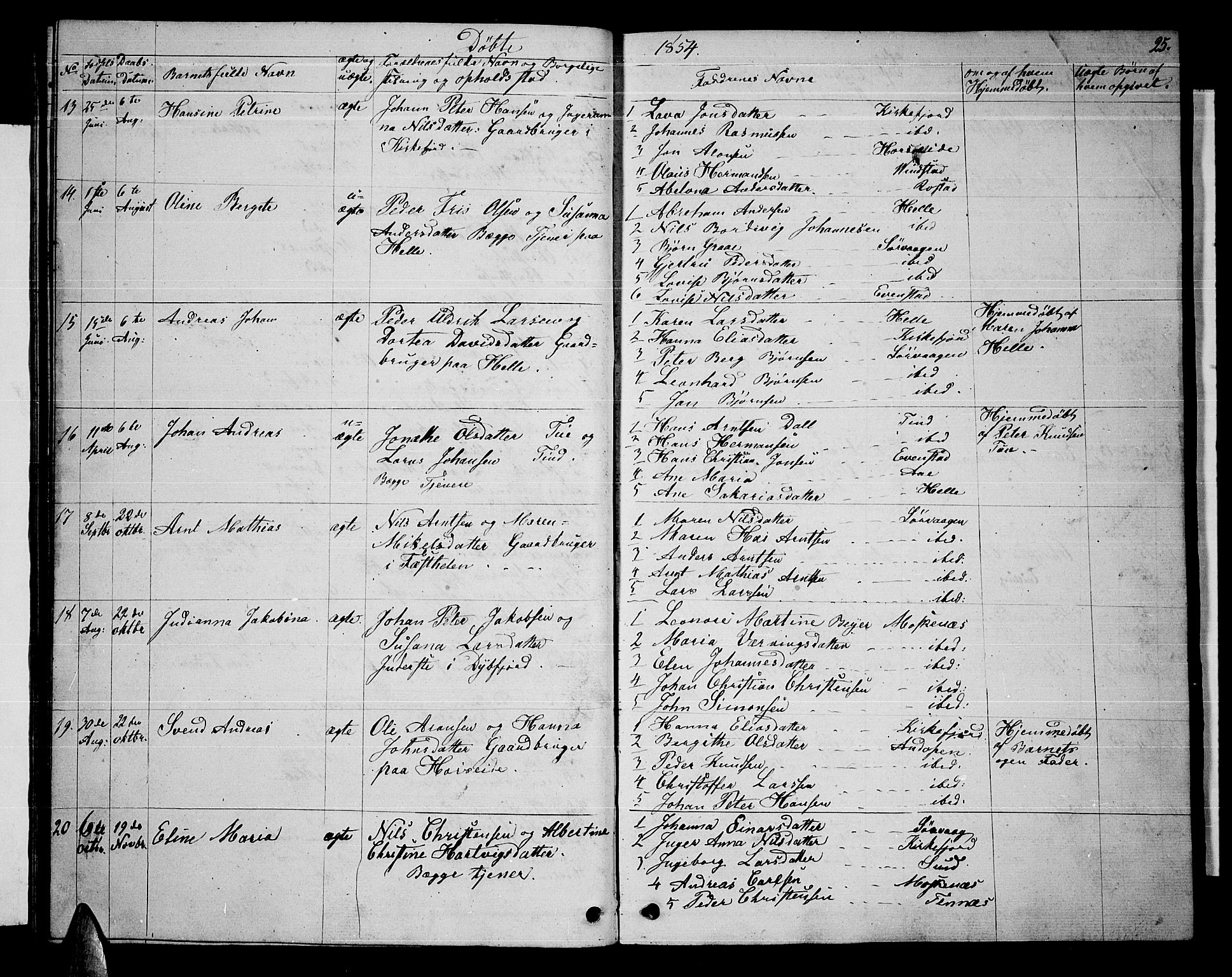 Ministerialprotokoller, klokkerbøker og fødselsregistre - Nordland, SAT/A-1459/886/L1224: Parish register (copy) no. 886C01, 1843-1873, p. 25