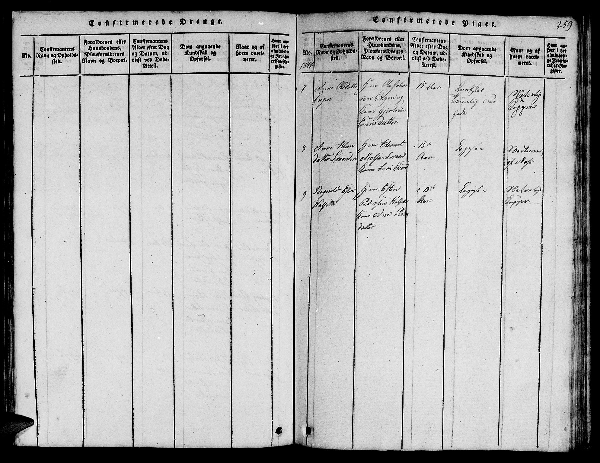 Ministerialprotokoller, klokkerbøker og fødselsregistre - Sør-Trøndelag, SAT/A-1456/666/L0788: Parish register (copy) no. 666C01, 1816-1847, p. 259