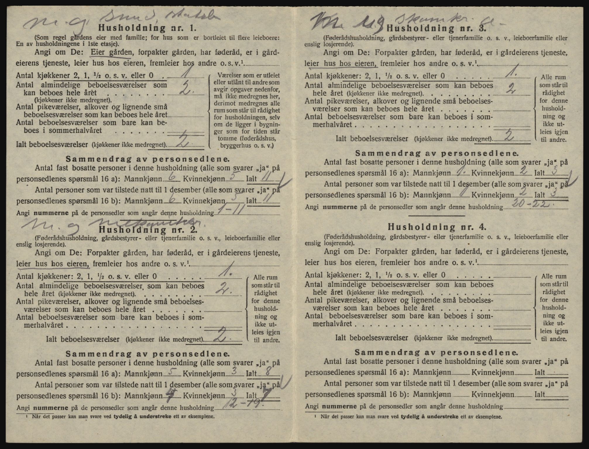 SAO, 1920 census for Glemmen, 1920, p. 492