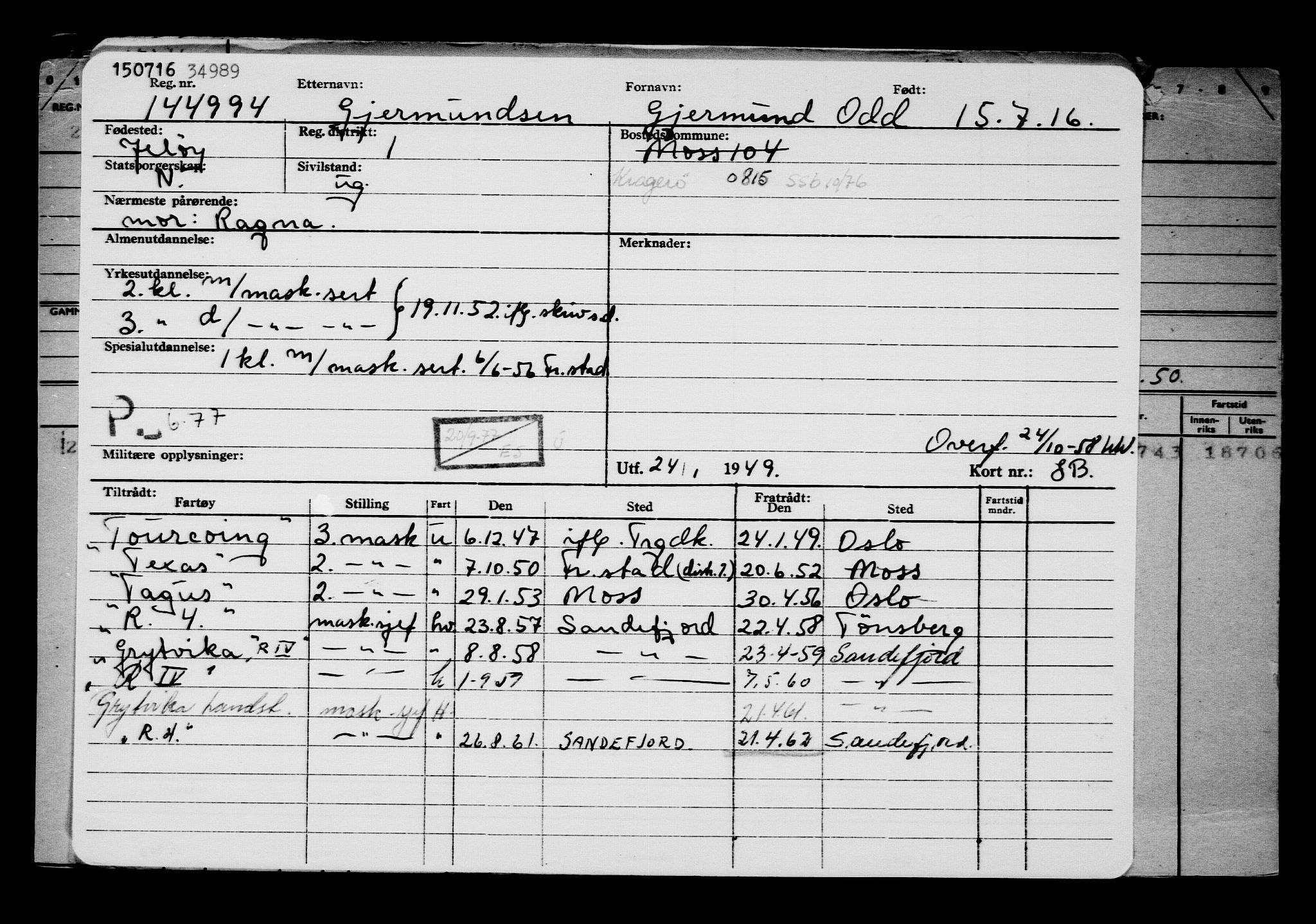 Direktoratet for sjømenn, AV/RA-S-3545/G/Gb/L0141: Hovedkort, 1916, p. 3