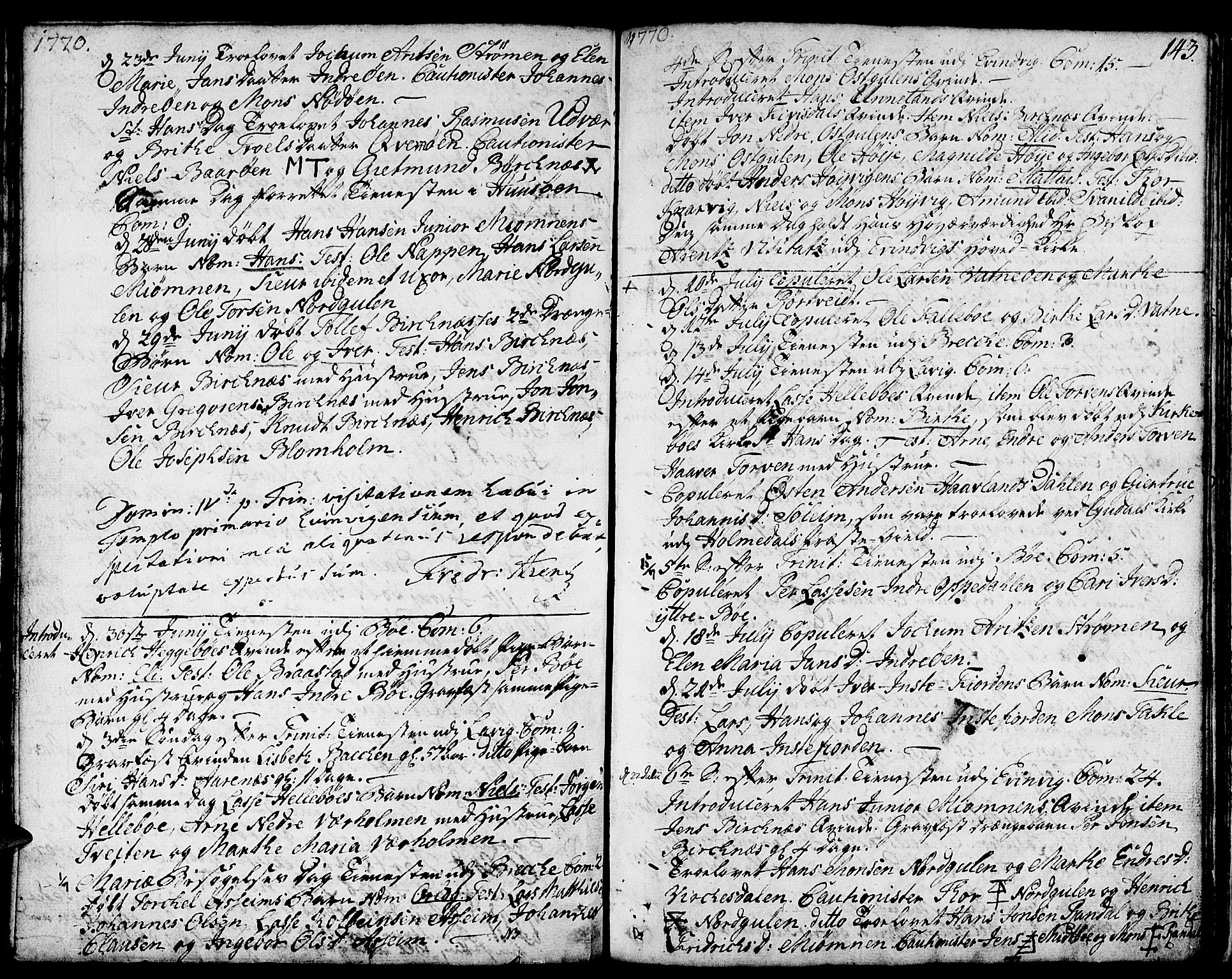 Gulen sokneprestembete, SAB/A-80201/H/Haa/Haaa/L0012: Parish register (official) no. A 12, 1749-1776, p. 143