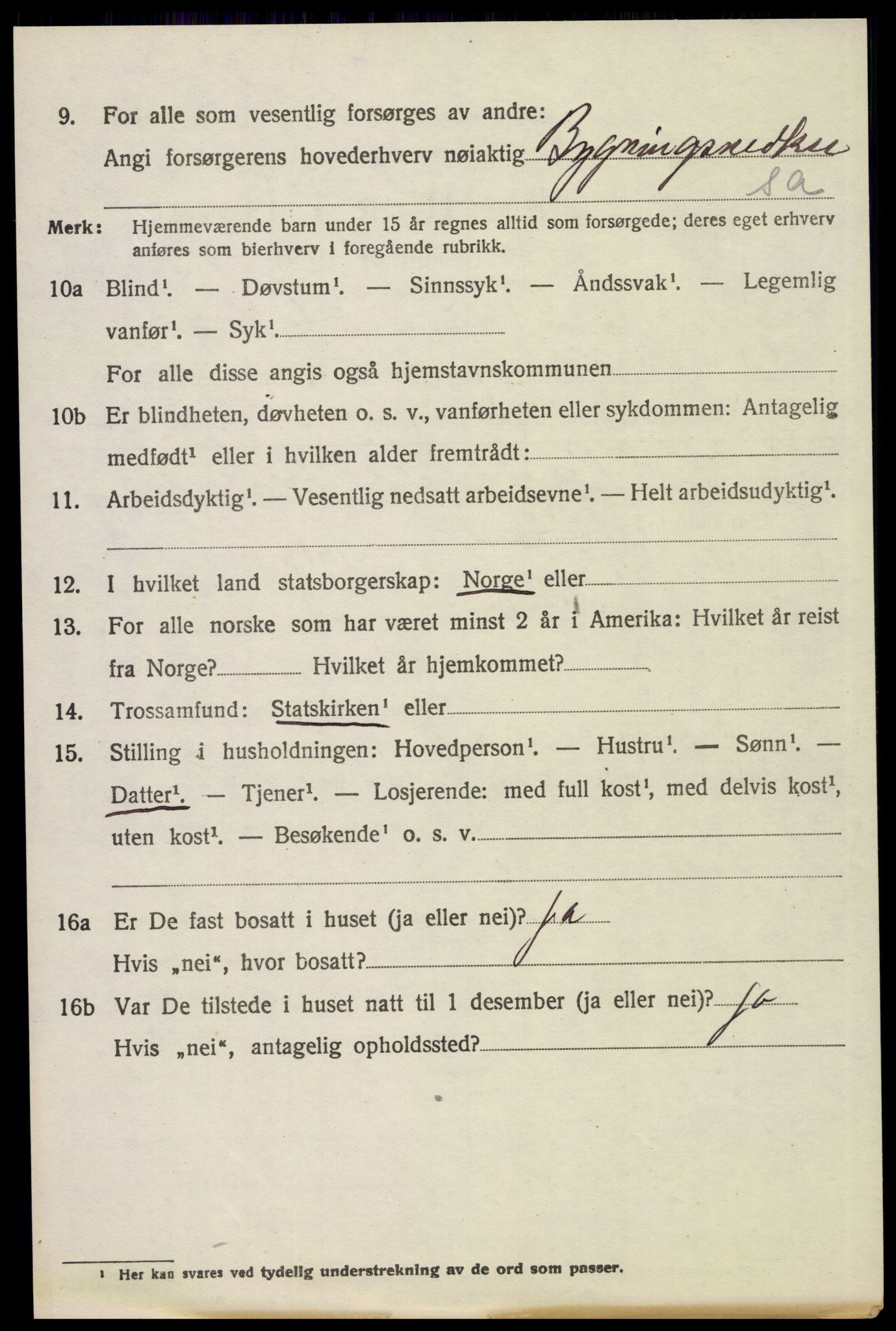 SAH, 1920 census for Vinger, 1920, p. 5429