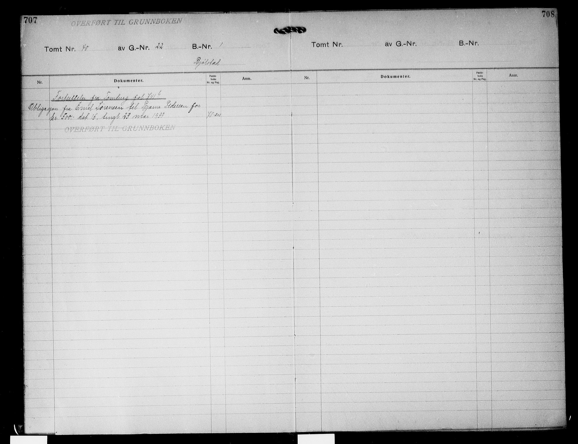 Onsøy sorenskriveri, SAO/A-10474/G/Gb/Gba/L0015: Mortgage register no. I B-5, 1933, p. 707-708