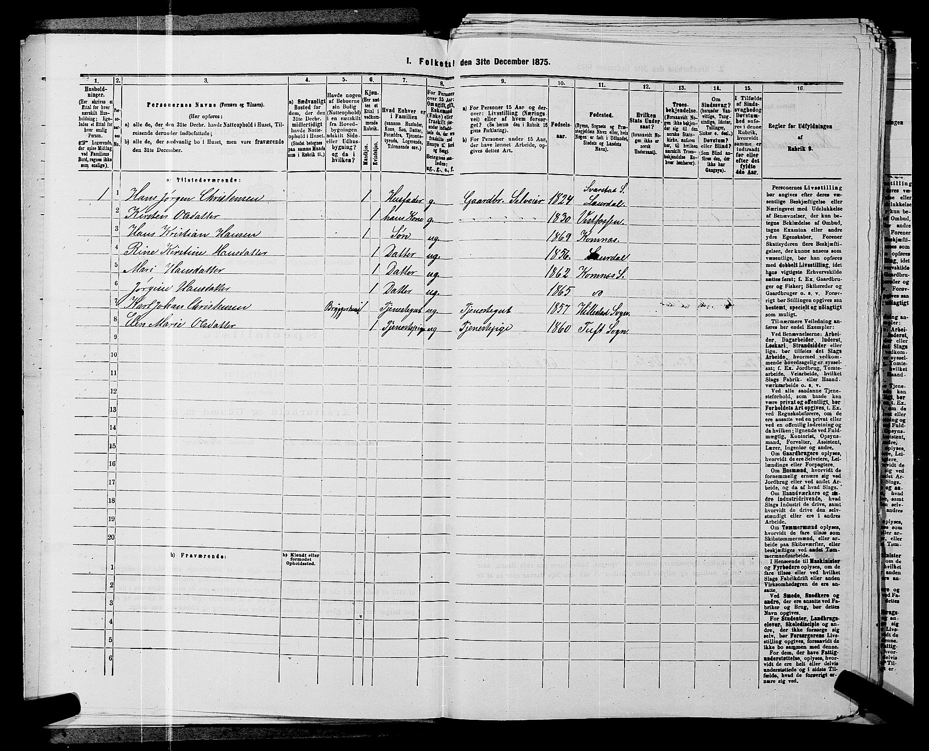 SAKO, 1875 census for 0629P Sandsvær, 1875, p. 478