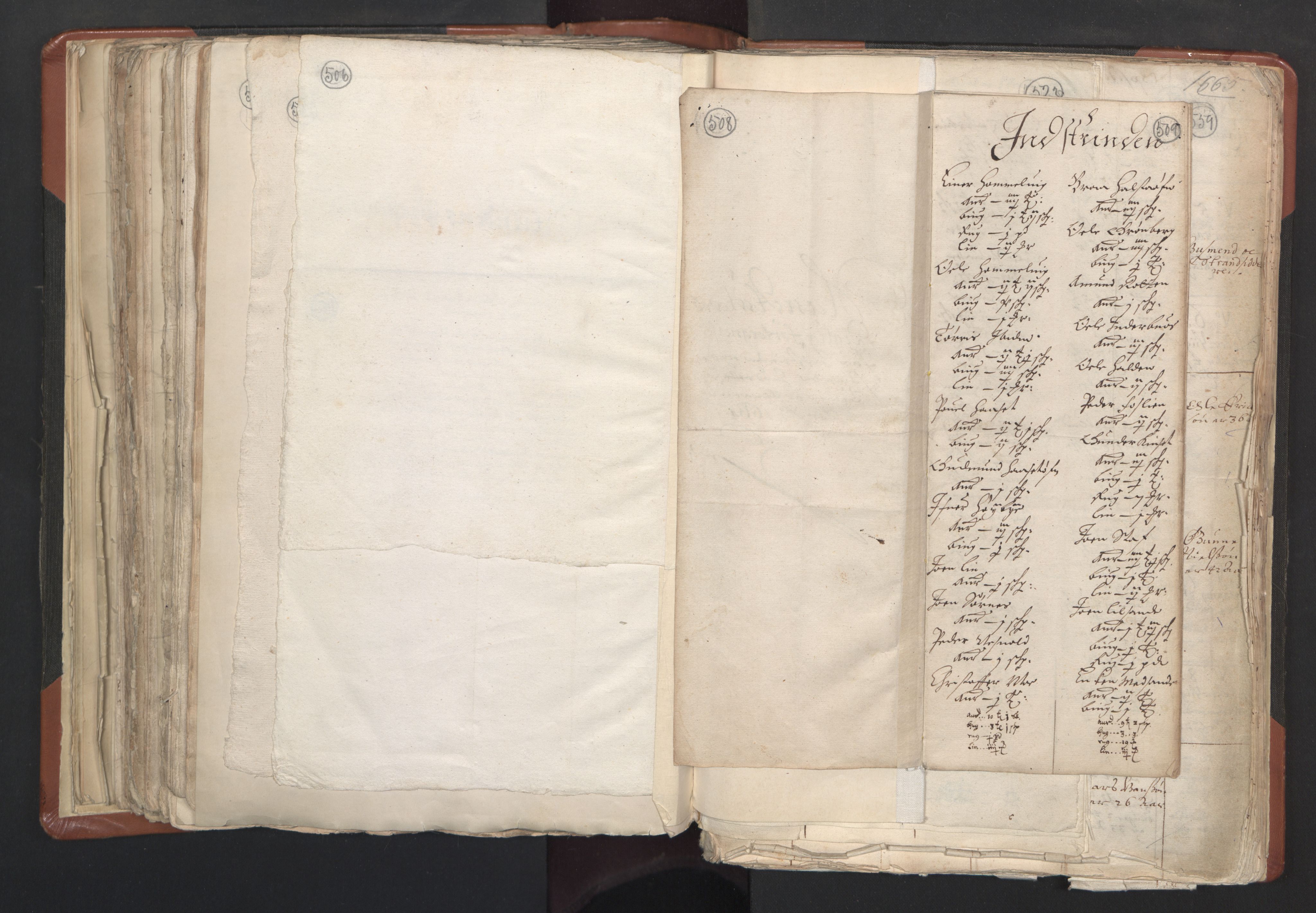 RA, Vicar's Census 1664-1666, no. 31: Dalane deanery, 1664-1666, p. 508-509