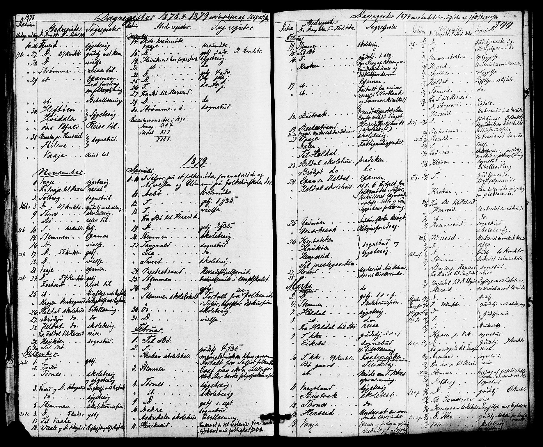 Drangedal kirkebøker, SAKO/A-258/F/Fa/L0009: Parish register (official) no. 9 /1, 1872-1884, p. 399