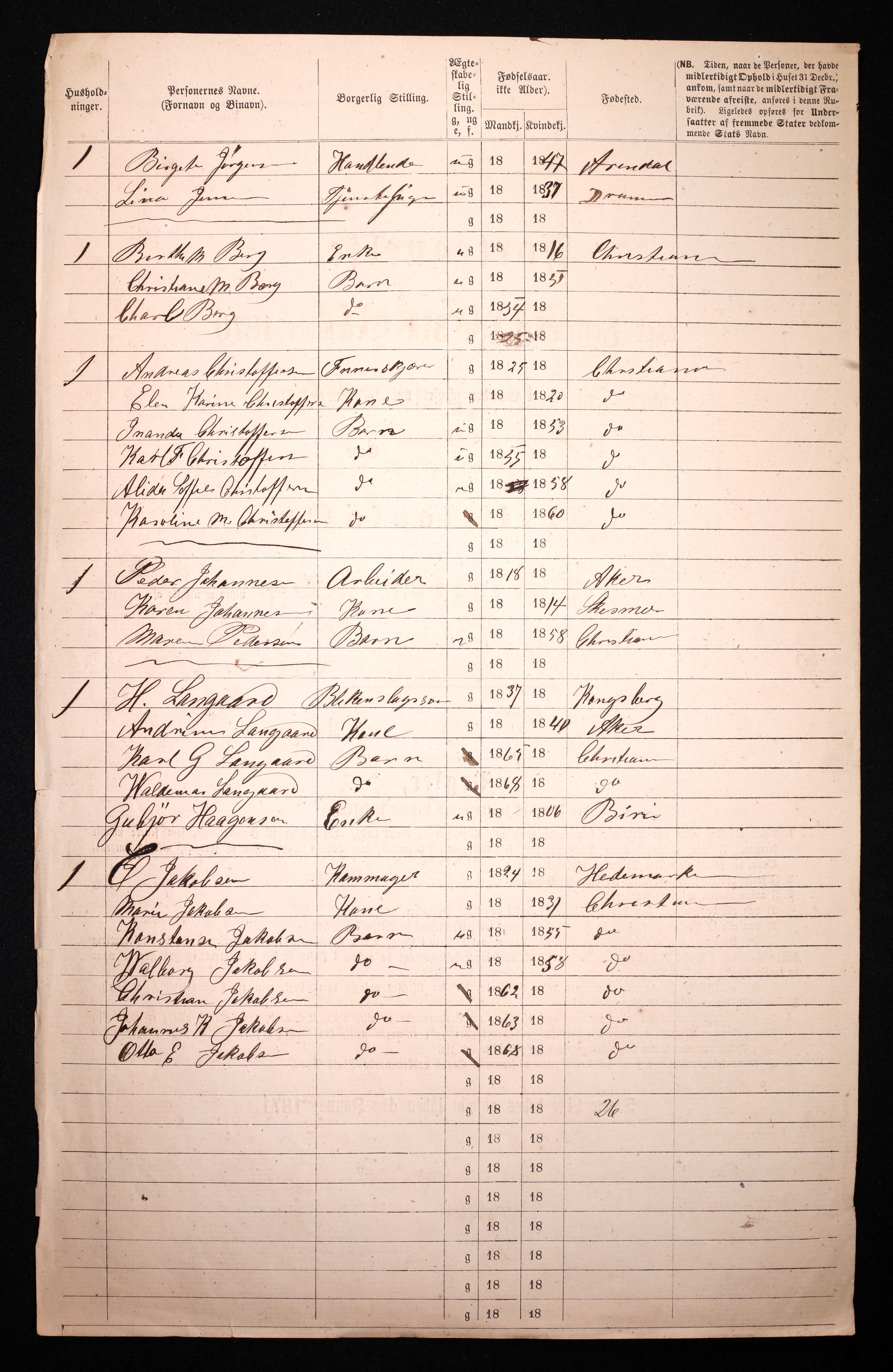 RA, 1870 census for 0301 Kristiania, 1870, p. 3406