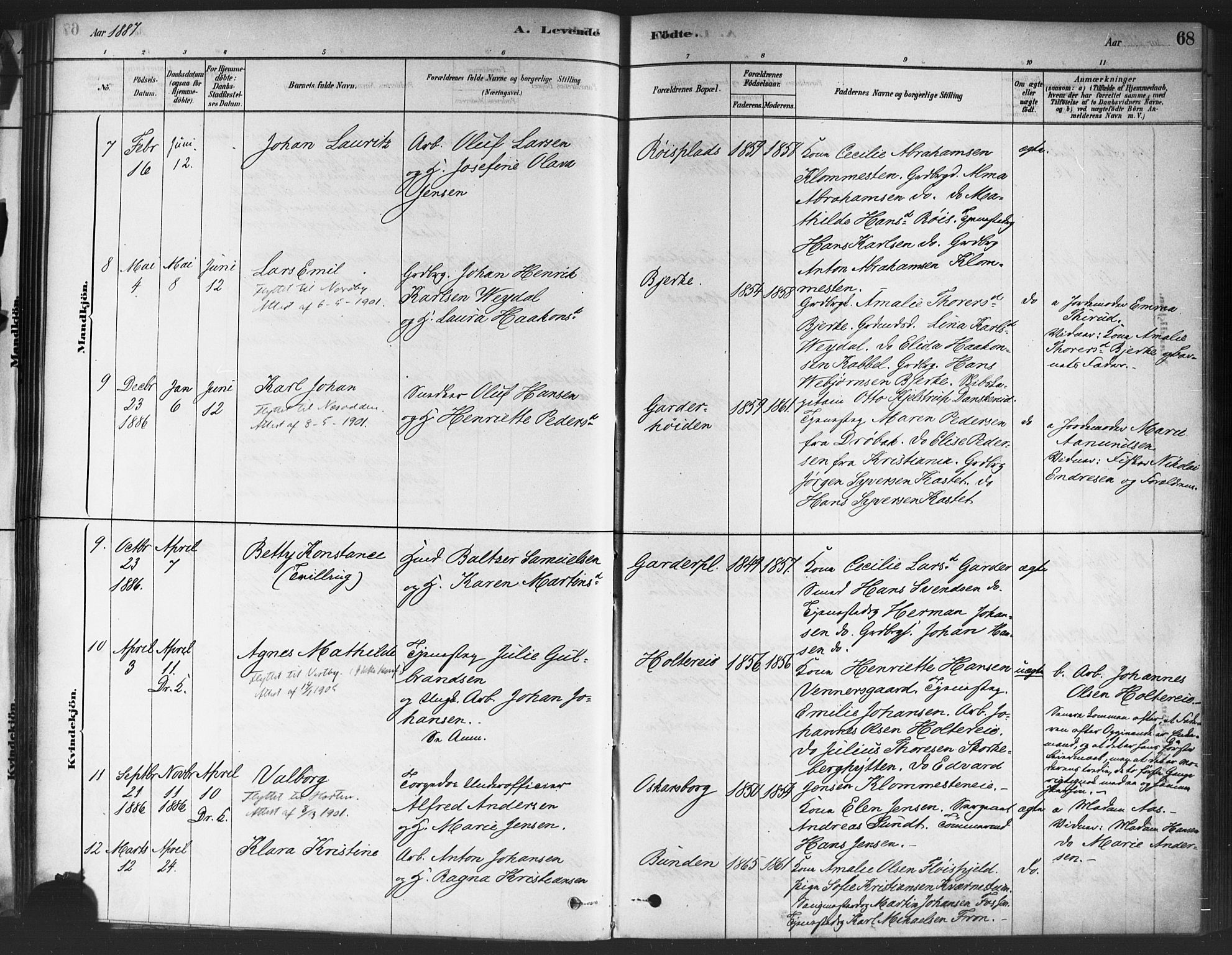 Drøbak prestekontor Kirkebøker, SAO/A-10142a/F/Fc/L0002: Parish register (official) no. III 2, 1878-1891, p. 68