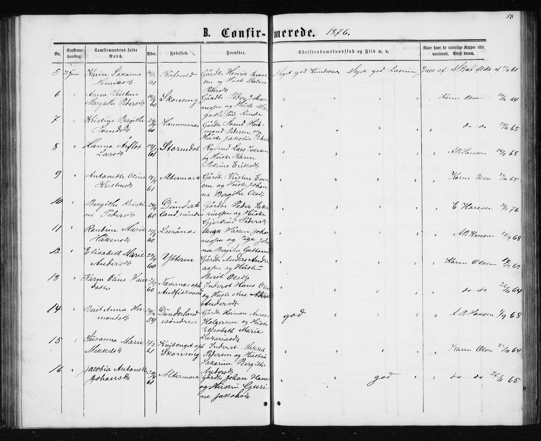 Ministerialprotokoller, klokkerbøker og fødselsregistre - Nordland, AV/SAT-A-1459/827/L0416: Parish register (copy) no. 827C05, 1865-1886, p. 58