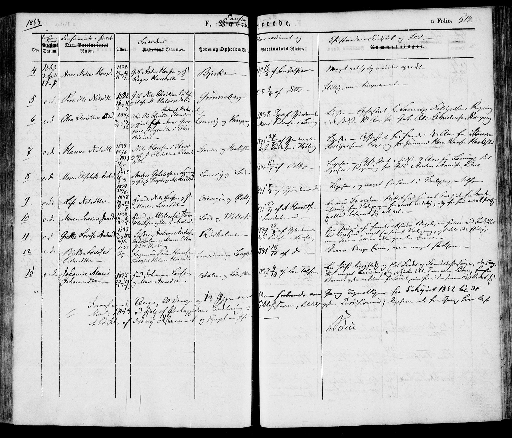 Tjølling kirkebøker, AV/SAKO-A-60/F/Fa/L0006: Parish register (official) no. 6, 1835-1859, p. 514