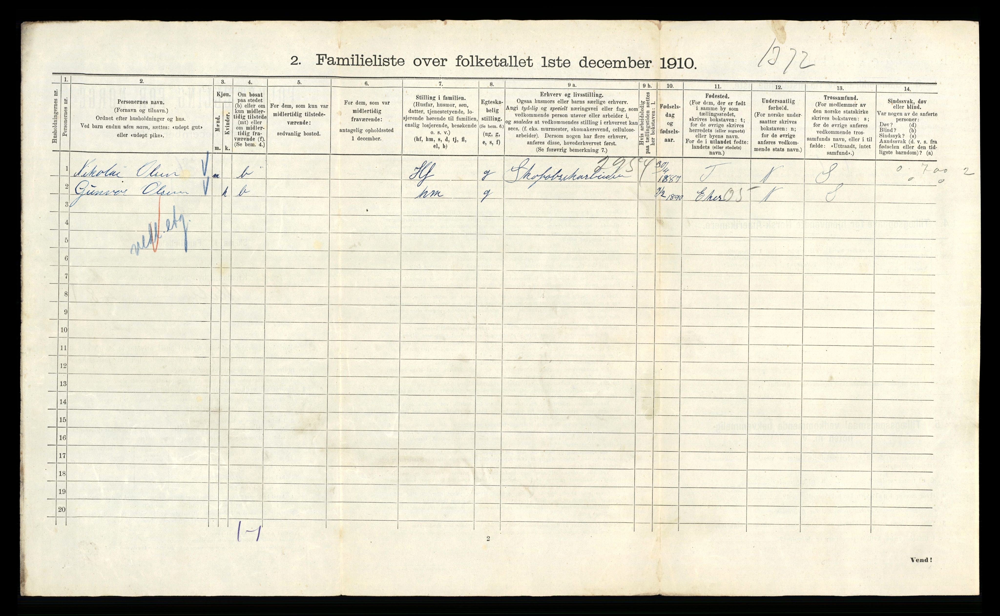 RA, 1910 census for Kristiania, 1910, p. 116646