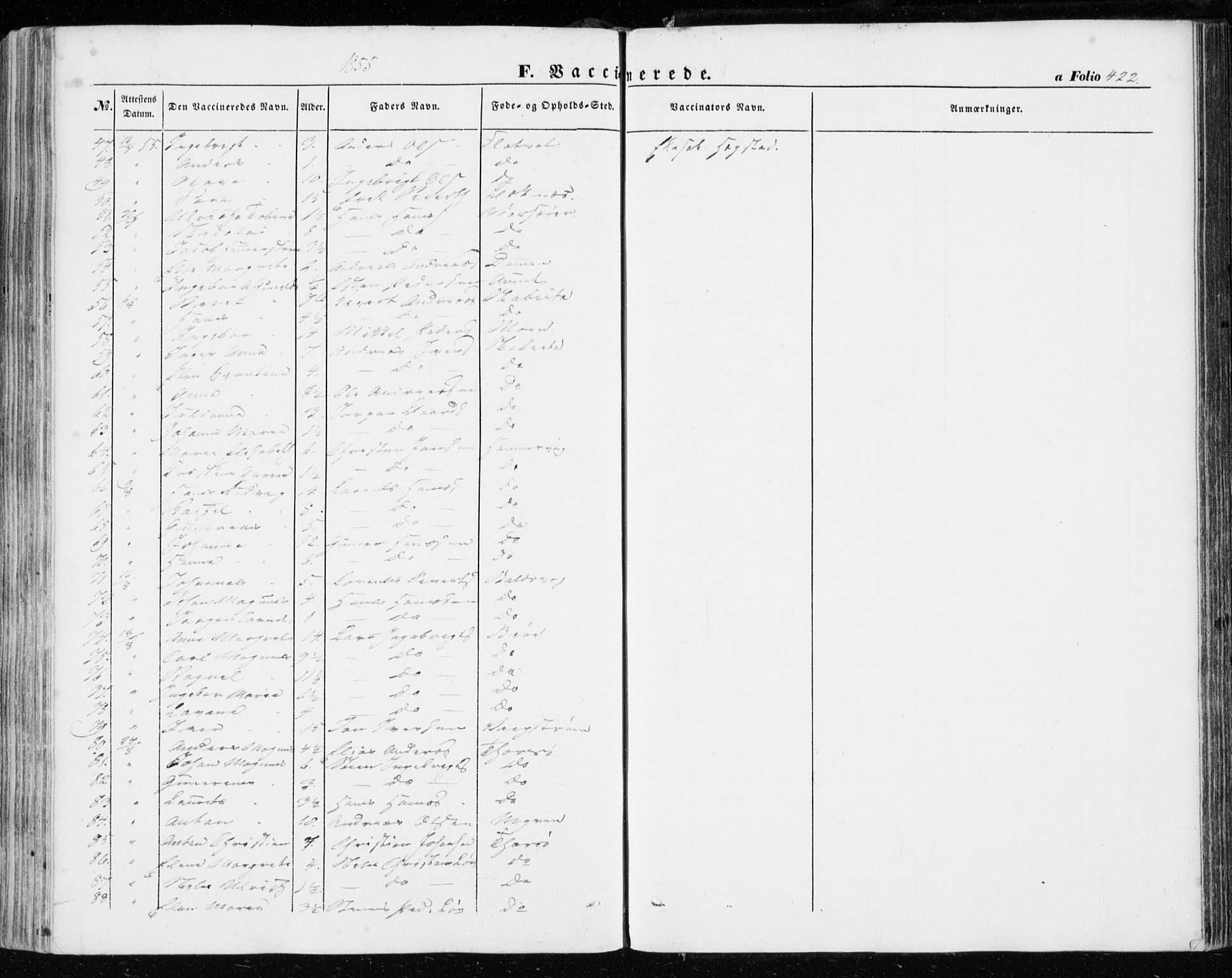 Ministerialprotokoller, klokkerbøker og fødselsregistre - Sør-Trøndelag, AV/SAT-A-1456/634/L0530: Parish register (official) no. 634A06, 1852-1860, p. 422