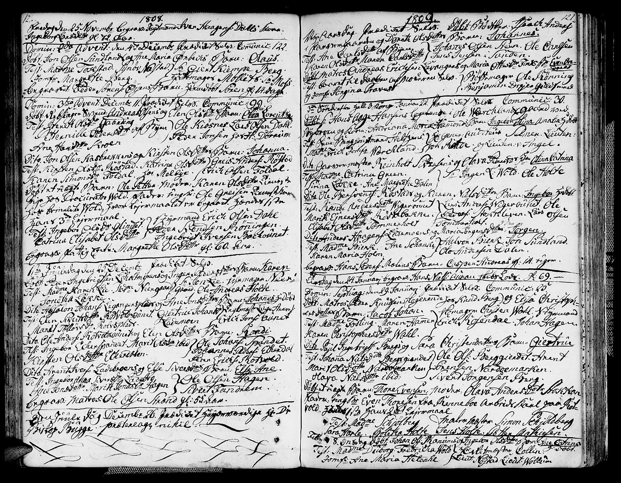 Ministerialprotokoller, klokkerbøker og fødselsregistre - Sør-Trøndelag, SAT/A-1456/604/L0181: Parish register (official) no. 604A02, 1798-1817, p. 121a-121b