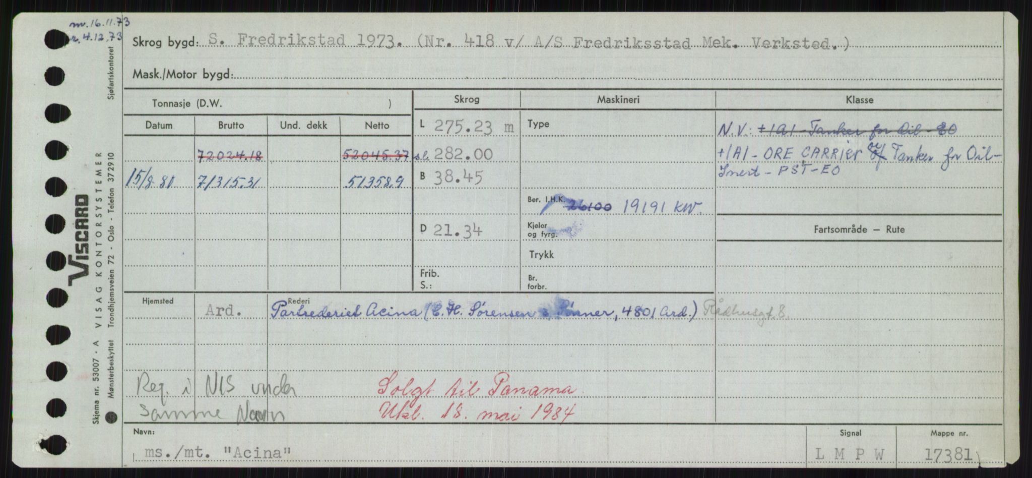 Sjøfartsdirektoratet med forløpere, Skipsmålingen, RA/S-1627/H/Hd/L0001: Fartøy, A-Anv, p. 37