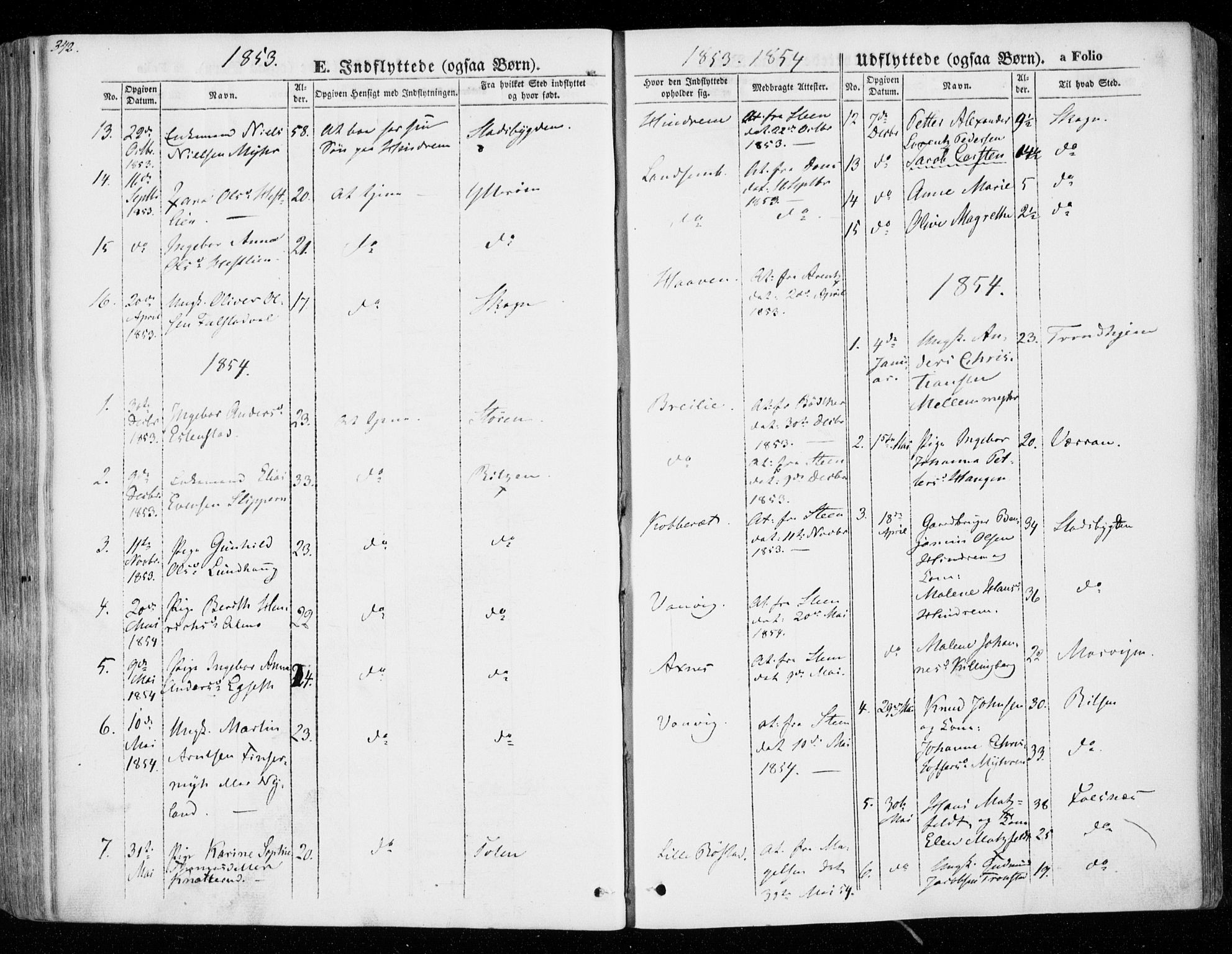 Ministerialprotokoller, klokkerbøker og fødselsregistre - Nord-Trøndelag, SAT/A-1458/701/L0007: Parish register (official) no. 701A07 /1, 1842-1854, p. 342