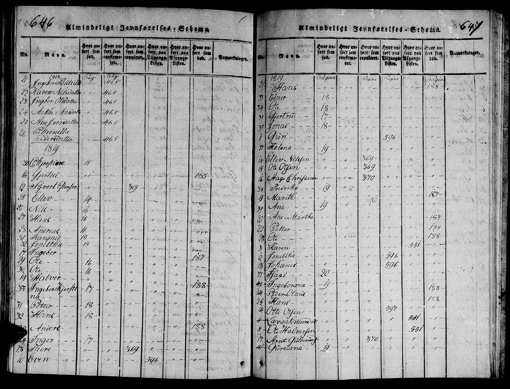 Ministerialprotokoller, klokkerbøker og fødselsregistre - Nord-Trøndelag, SAT/A-1458/714/L0132: Parish register (copy) no. 714C01, 1817-1824, p. 646-647