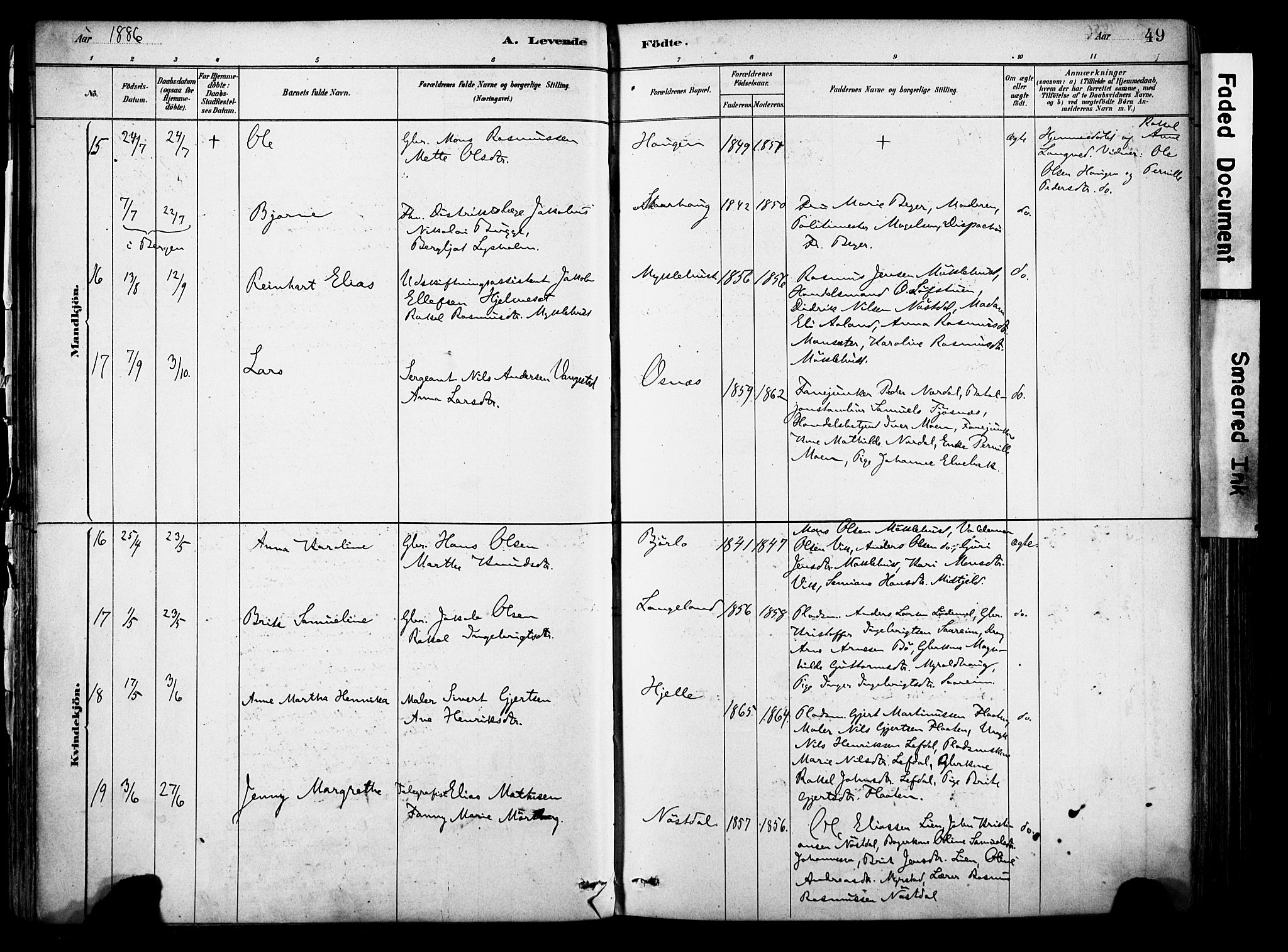 Eid sokneprestembete, SAB/A-82301/H/Haa/Haab/L0001: Parish register (official) no. B 1, 1879-1906, p. 49