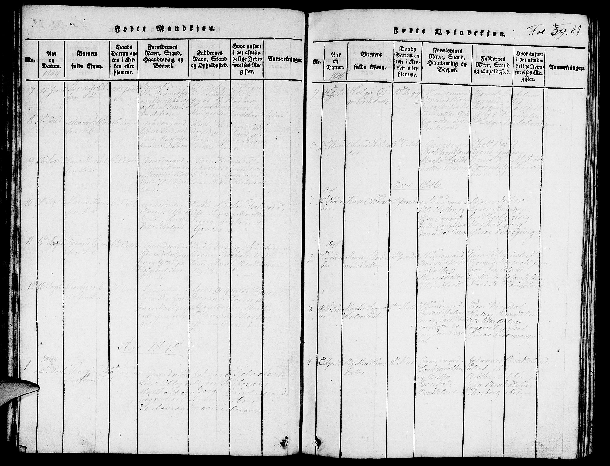 Vikedal sokneprestkontor, AV/SAST-A-101840/01/V: Parish register (copy) no. B 3, 1816-1867, p. 40