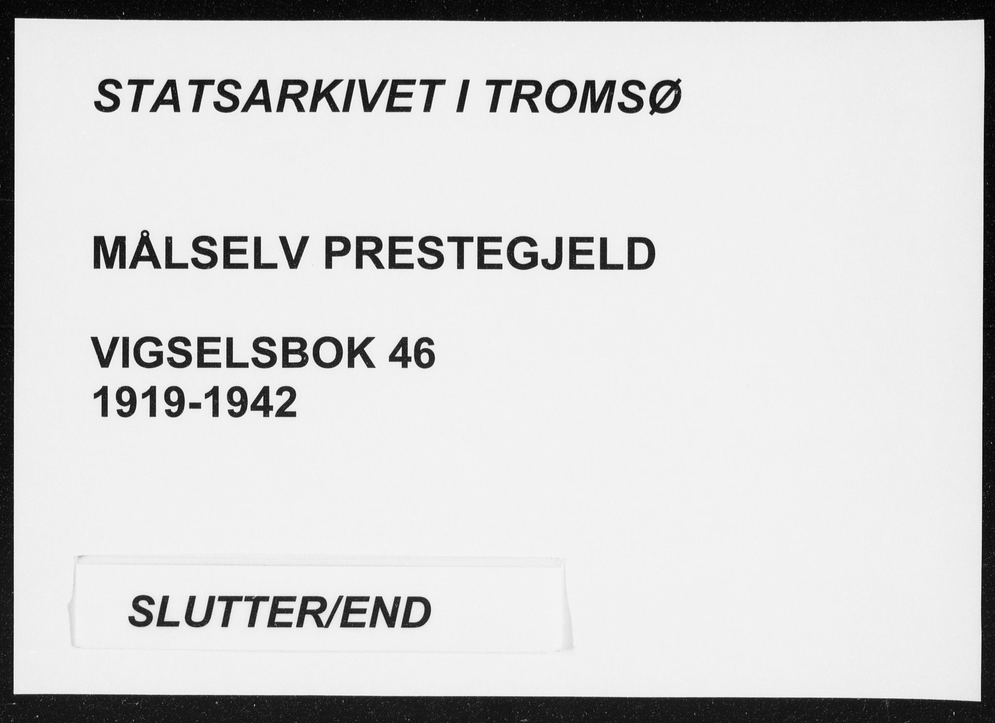 Målselv sokneprestembete, SATØ/S-1311/I/Ie/L0046: Marriage register (dissenter) no. 46, 1919-1942