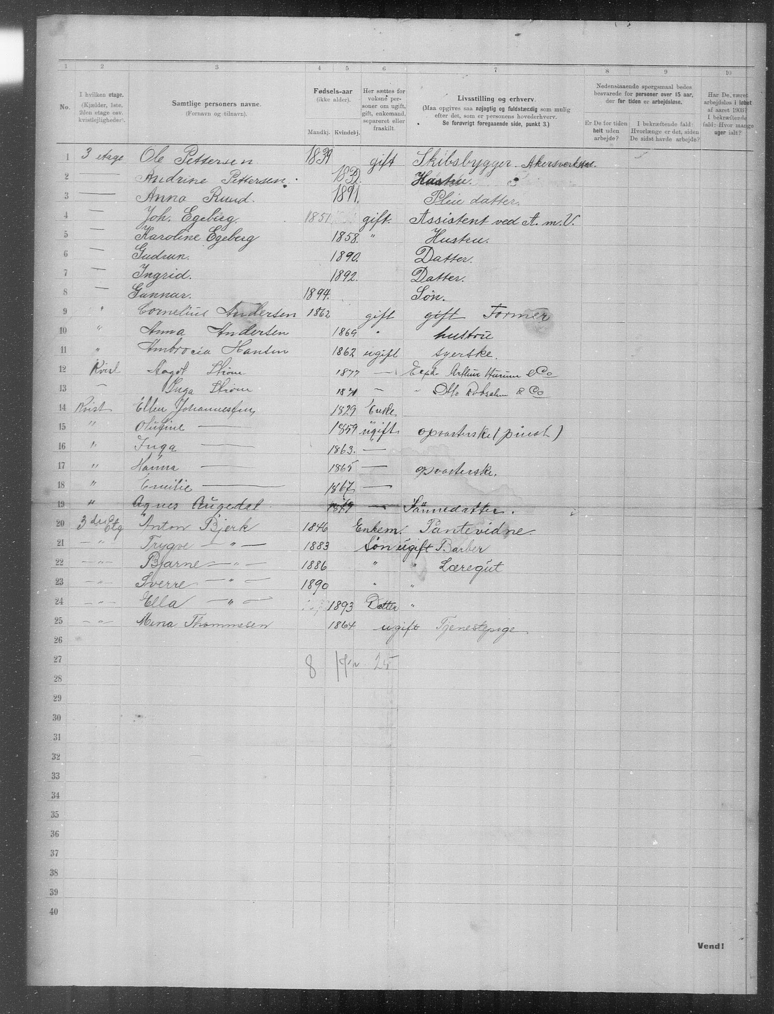 OBA, Municipal Census 1903 for Kristiania, 1903, p. 20339