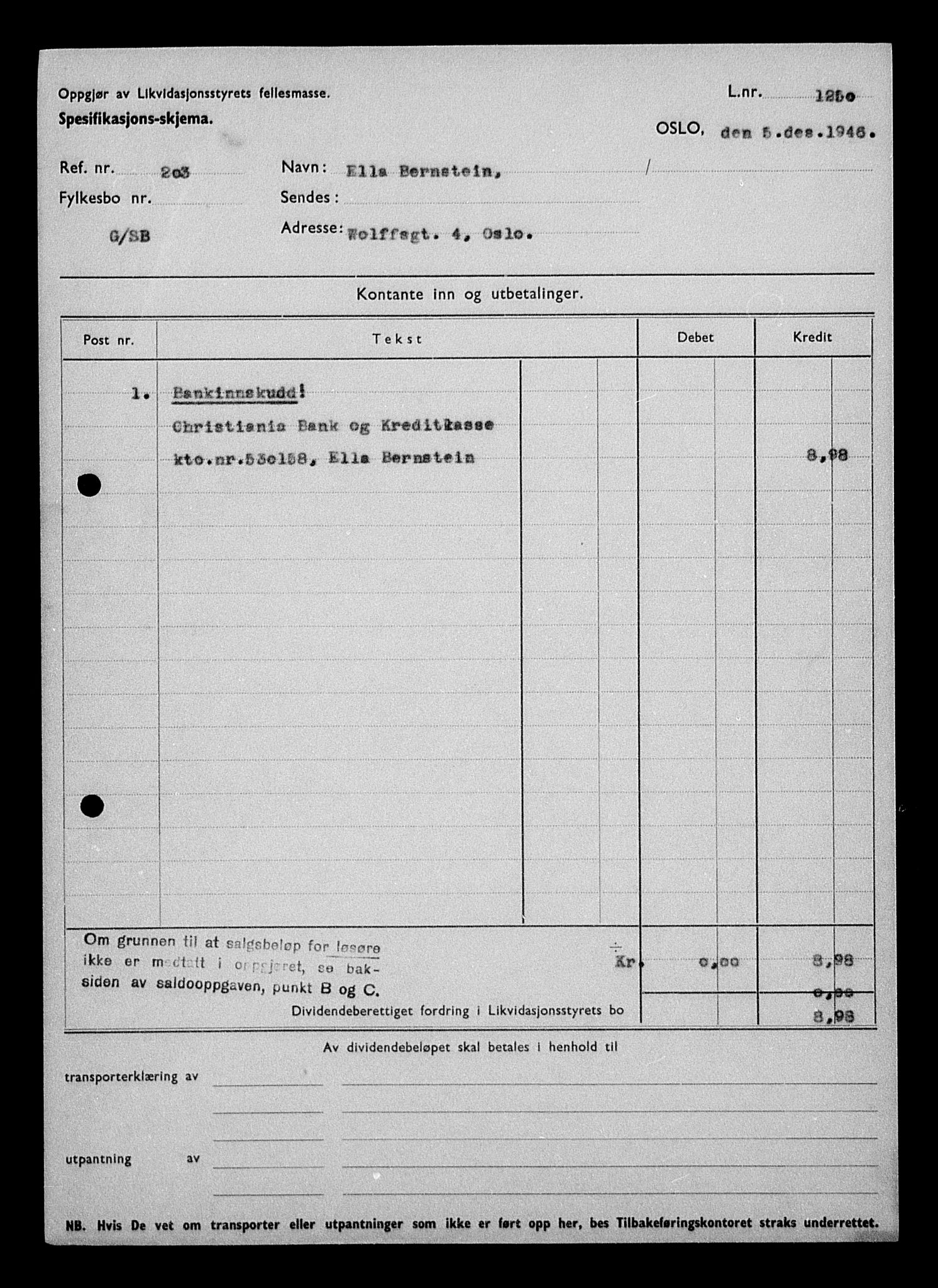 Justisdepartementet, Tilbakeføringskontoret for inndratte formuer, RA/S-1564/H/Hc/Hcc/L0922: --, 1945-1947, p. 3