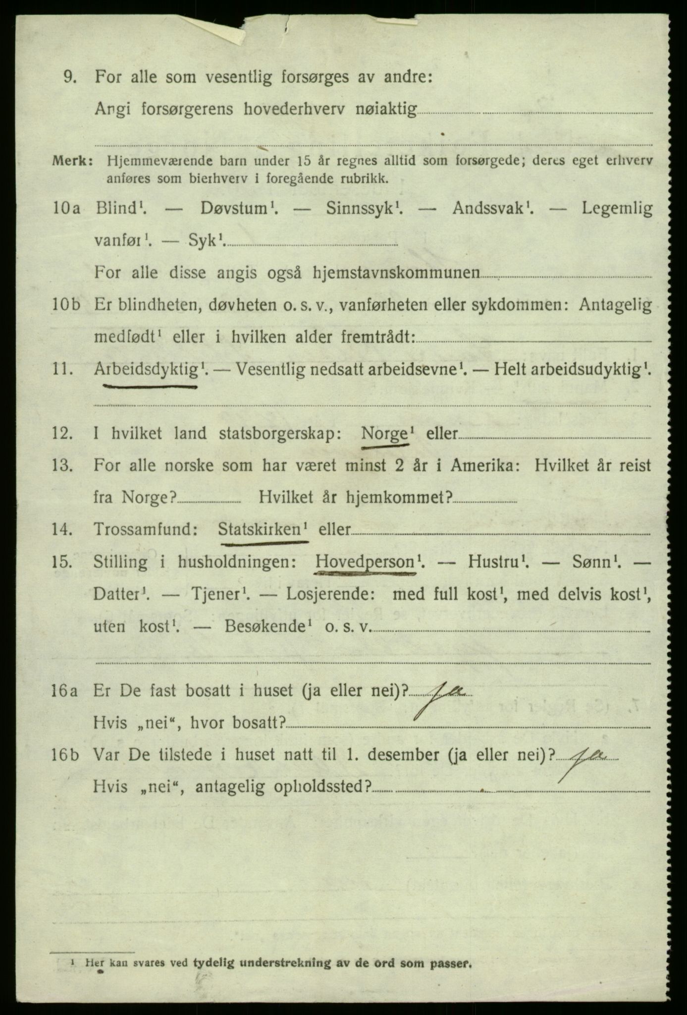 SAB, 1920 census for Haus, 1920, p. 2038