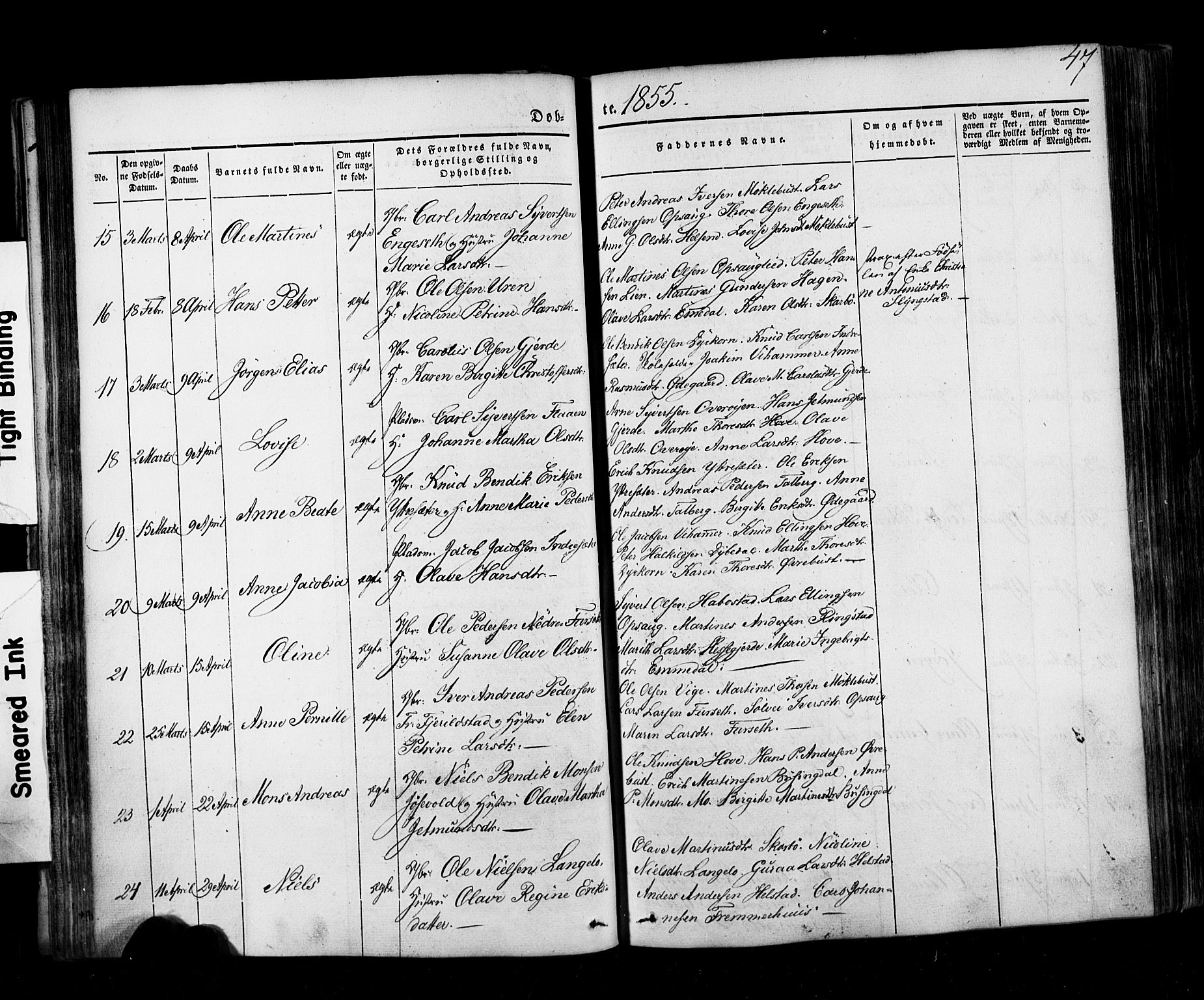 Ministerialprotokoller, klokkerbøker og fødselsregistre - Møre og Romsdal, AV/SAT-A-1454/520/L0275: Parish register (official) no. 520A05, 1844-1881, p. 47