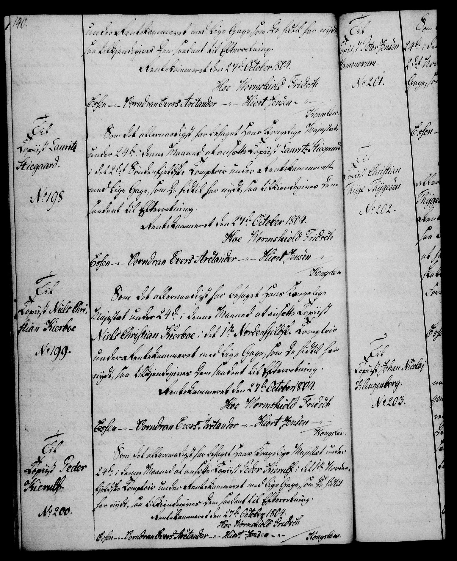 Rentekammeret, Kammerkanselliet, AV/RA-EA-3111/G/Gg/Gga/L0018: Norsk ekspedisjonsprotokoll med register (merket RK 53.18), 1804-1806, p. 140