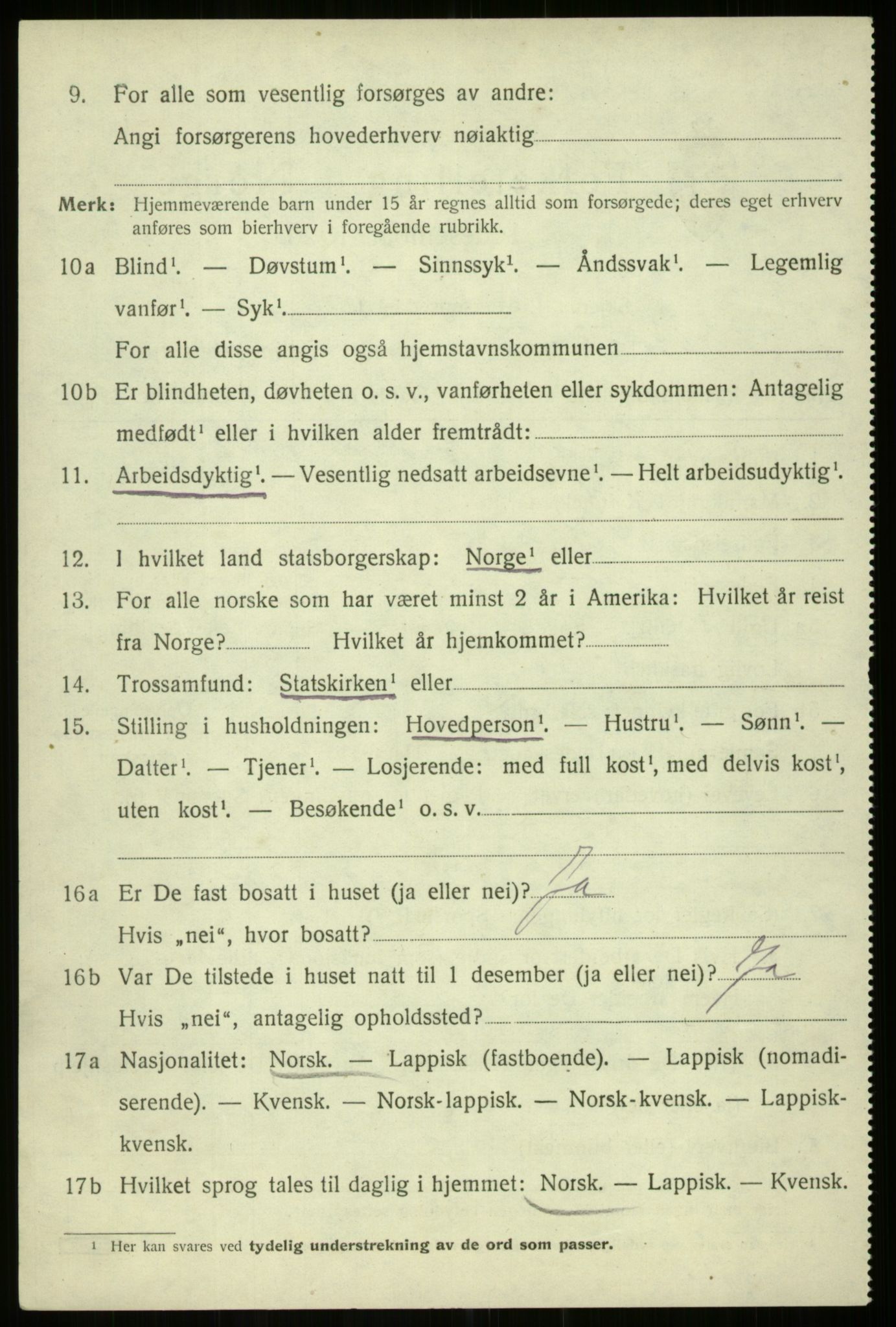 SATØ, 1920 census for Kvæfjord, 1920, p. 6520